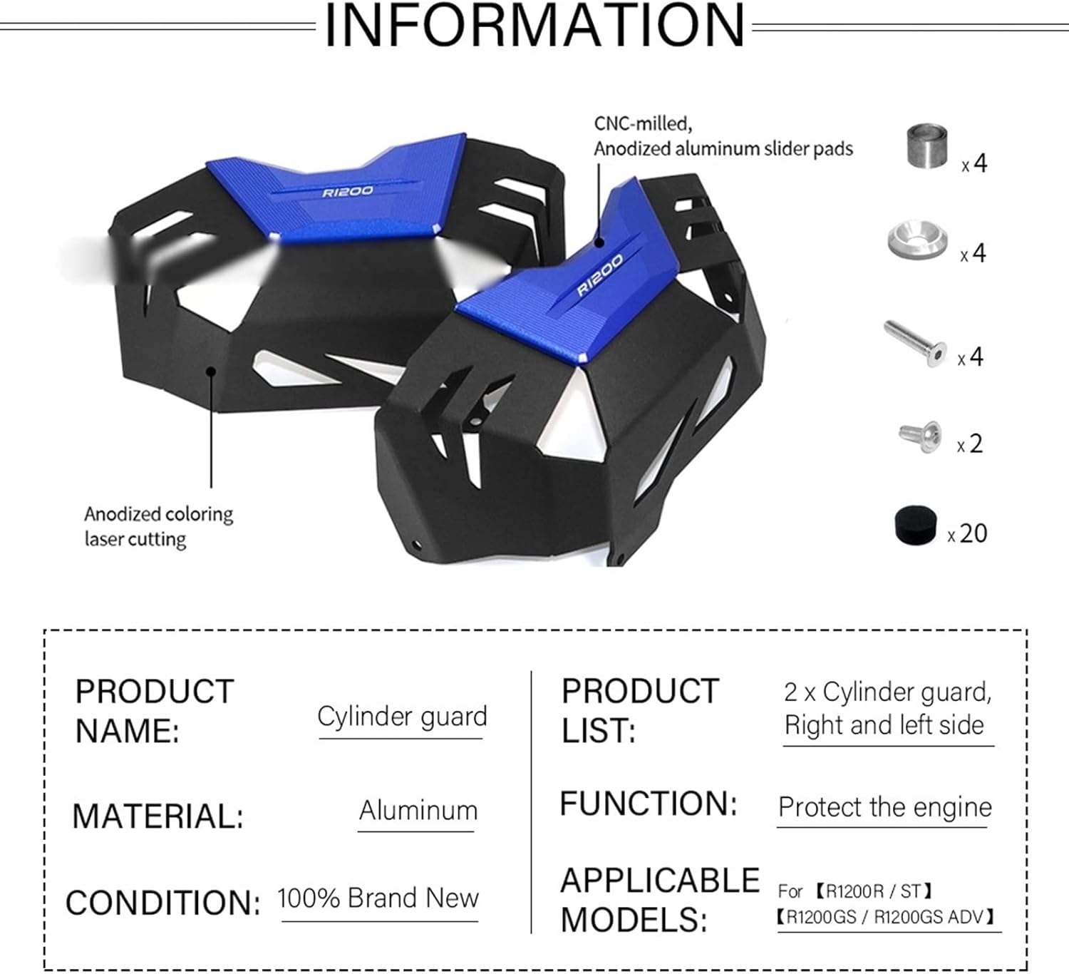 Marcos protectores de motocicleta para BMW R 1200 GS Adventure (2006-2009) R1200R R1200ST R1200GS GS 1200 ADV cubierta protectora de motor protector