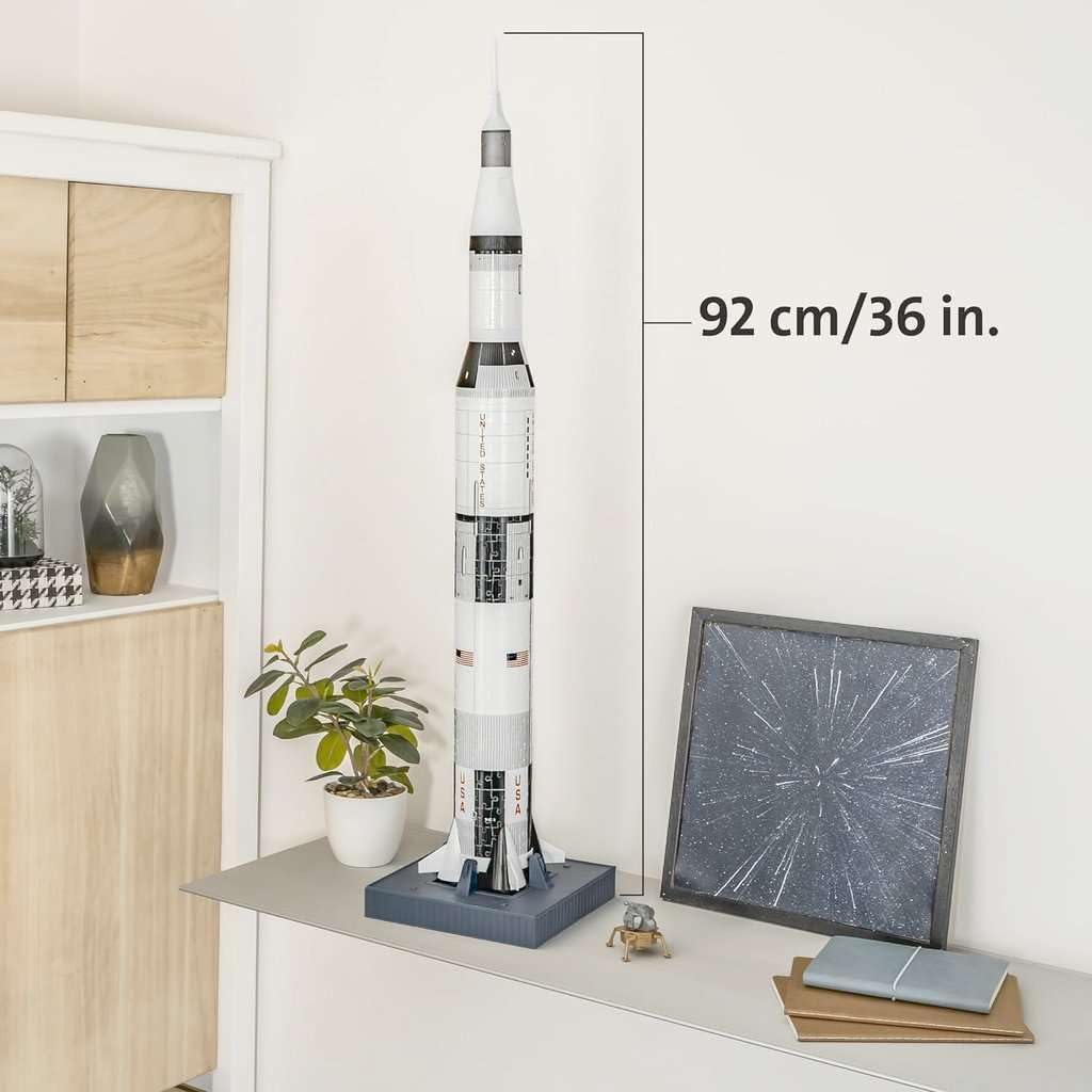 Ravensburger Apollo Saturn V Rocket Edition 440 Piece 3D Jigsaw Puzzle for Kids 11545 – Easy Click Technology Means Pieces Fit Together Perfectly