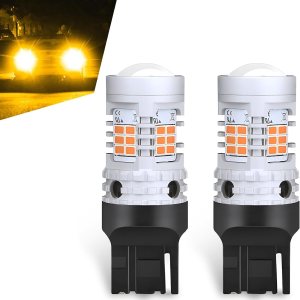 dawfall Pack-2 Car 7440 LED Bulb, 3020-26SMD 360 Degree Uniformly Emitting High-brightness Turn Signal Driving Light, with Condenser Lens Alloy dawfall Pack-2 Car 7440 LED Bulb, 3020-26SMD 360 Degree Uniformly Emitting High-brightness Turn Signal Driving Light, with Condenser Lens Alloy