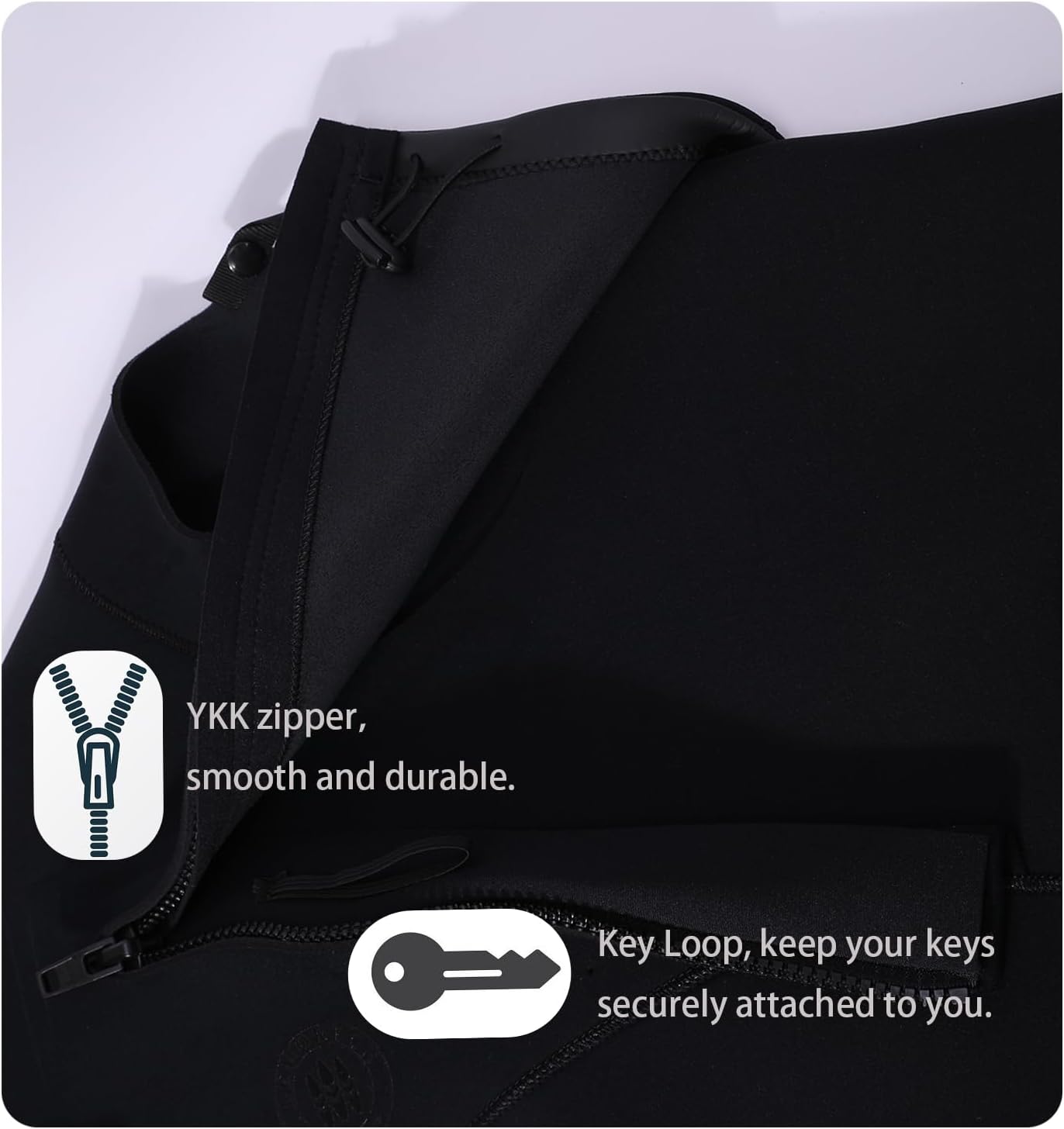 Lemorecn Traje de neopreno súper elástico para hombre de 40.118 in y 30.079 in con cremallera en el pecho para hombres y mujeres