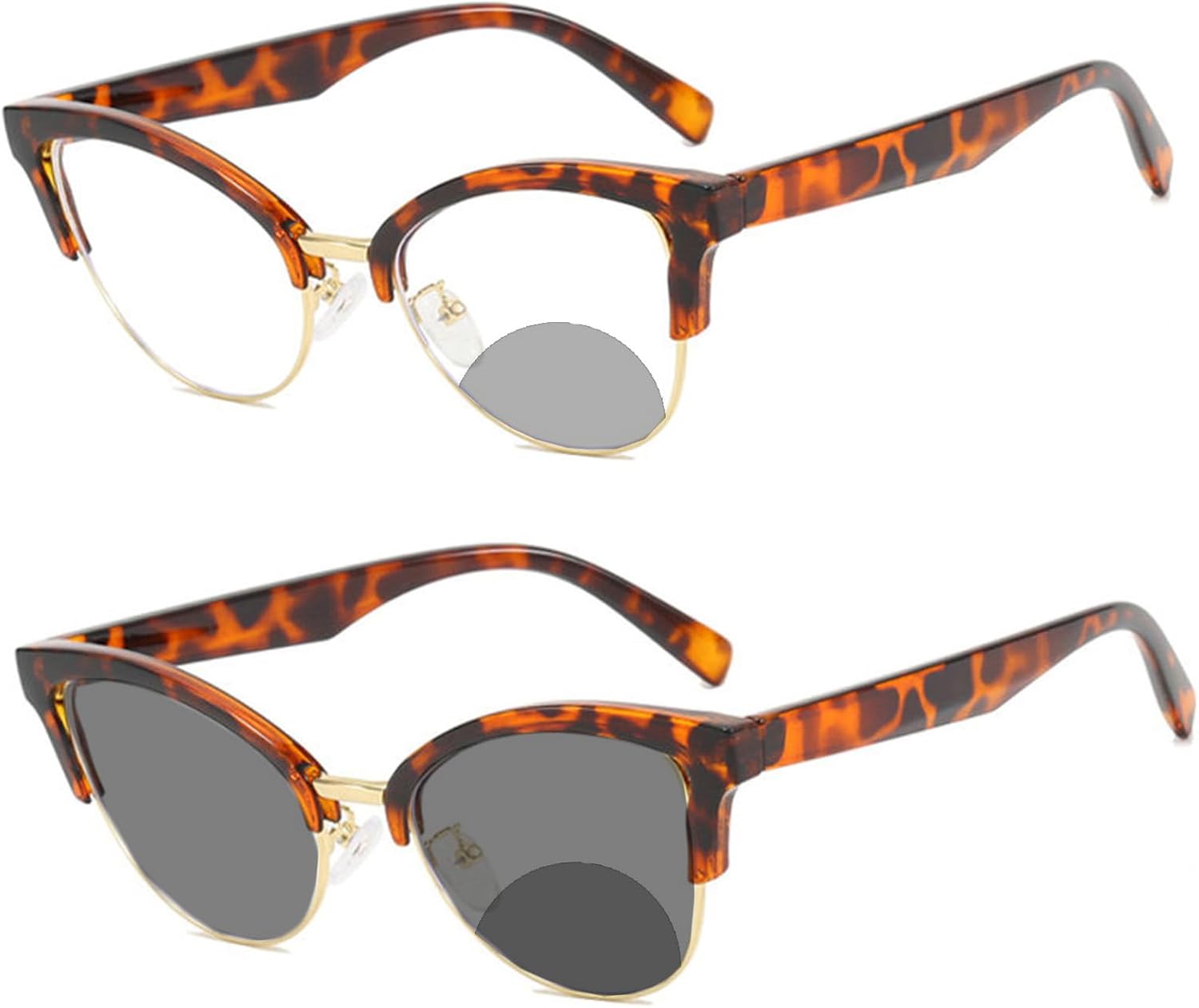 helena Gafas de lectura bifocales fotocromáticas de transición para mujer, diseño de leopardo, ojo de gato, para exteriores, lector de lentes de sol