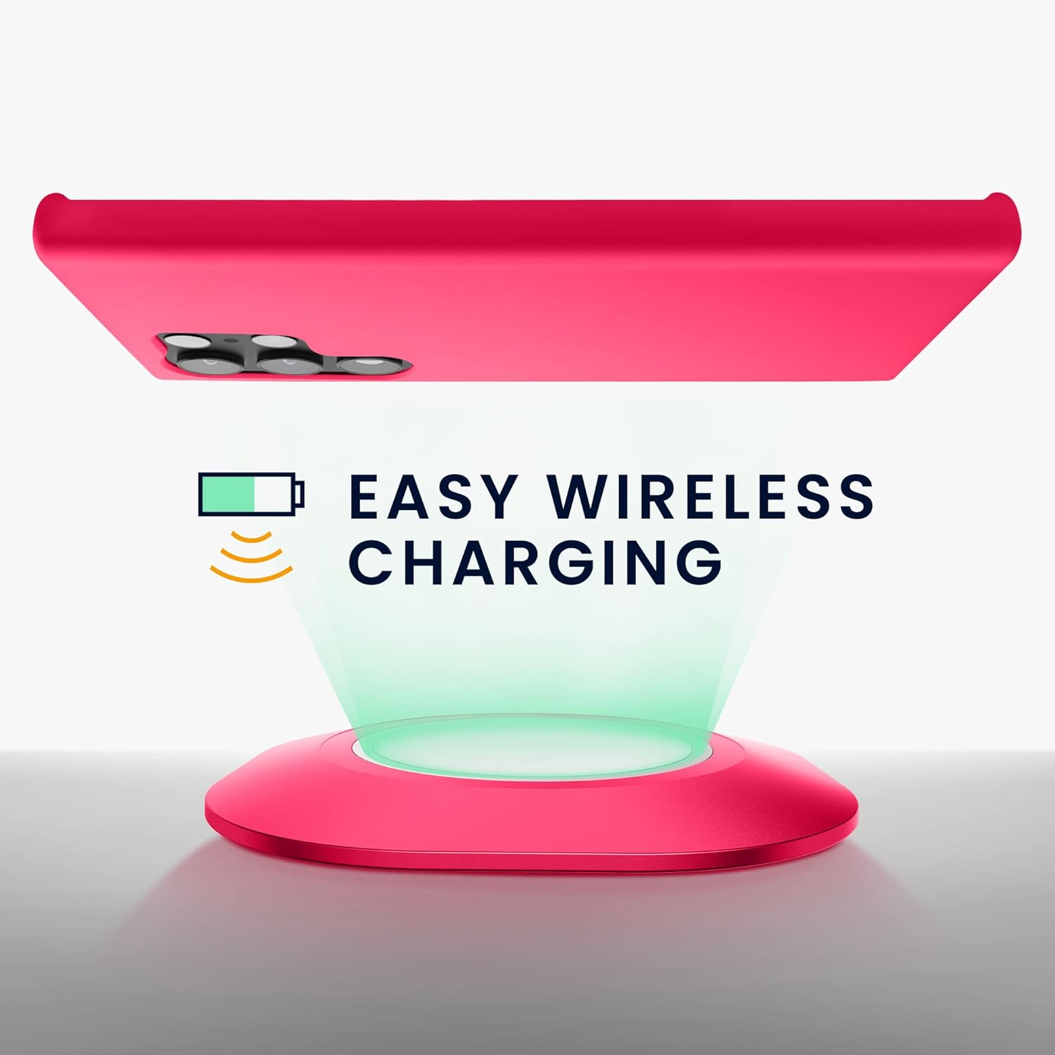 kwmobile Funda compatible con Galaxy S23 Ultra – Funda de silicona TPU – Funciona con carga inalámbrica – Rosa neón