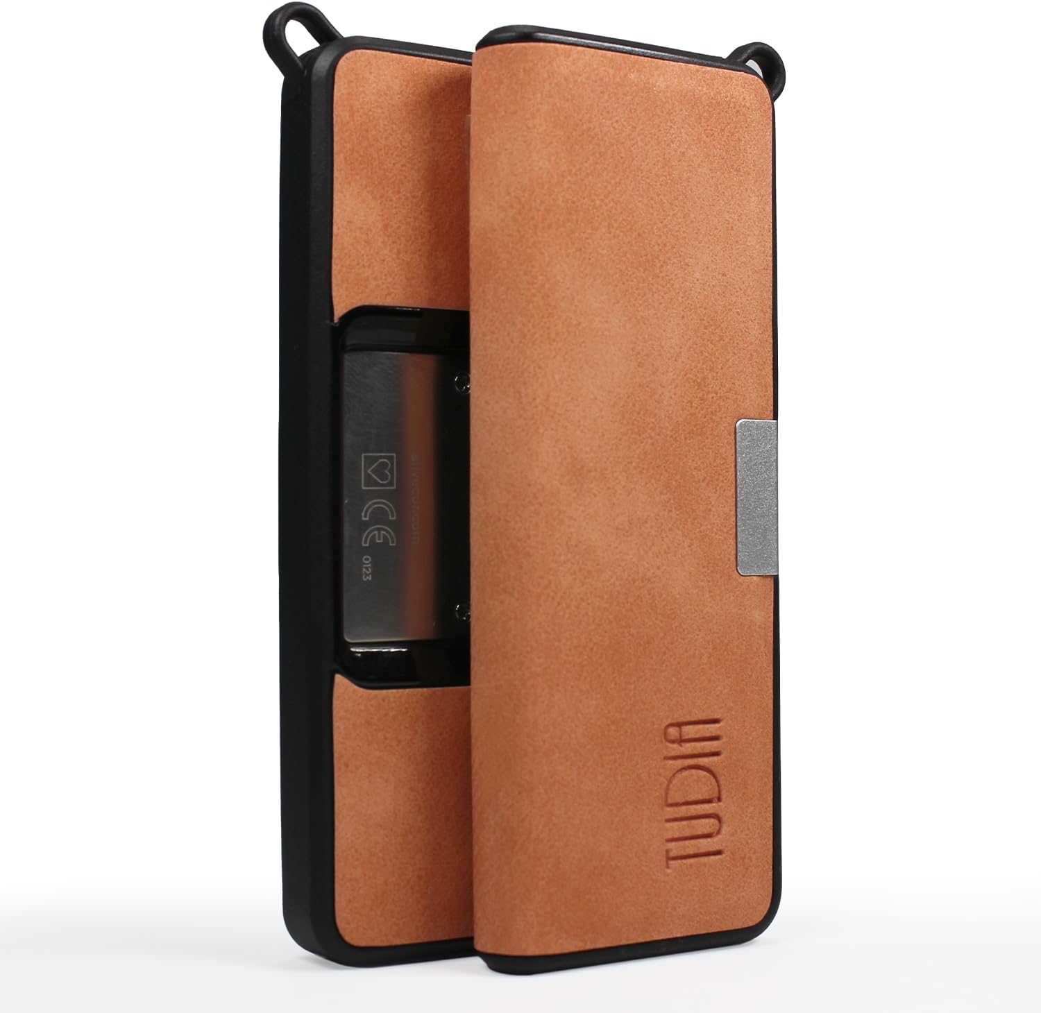 TUDIA Funda de cuero de viaje compatible con KardiaMobile 6L, cierre magnético de cuero duradero con soporte para llaves, ligera, delgada, funda