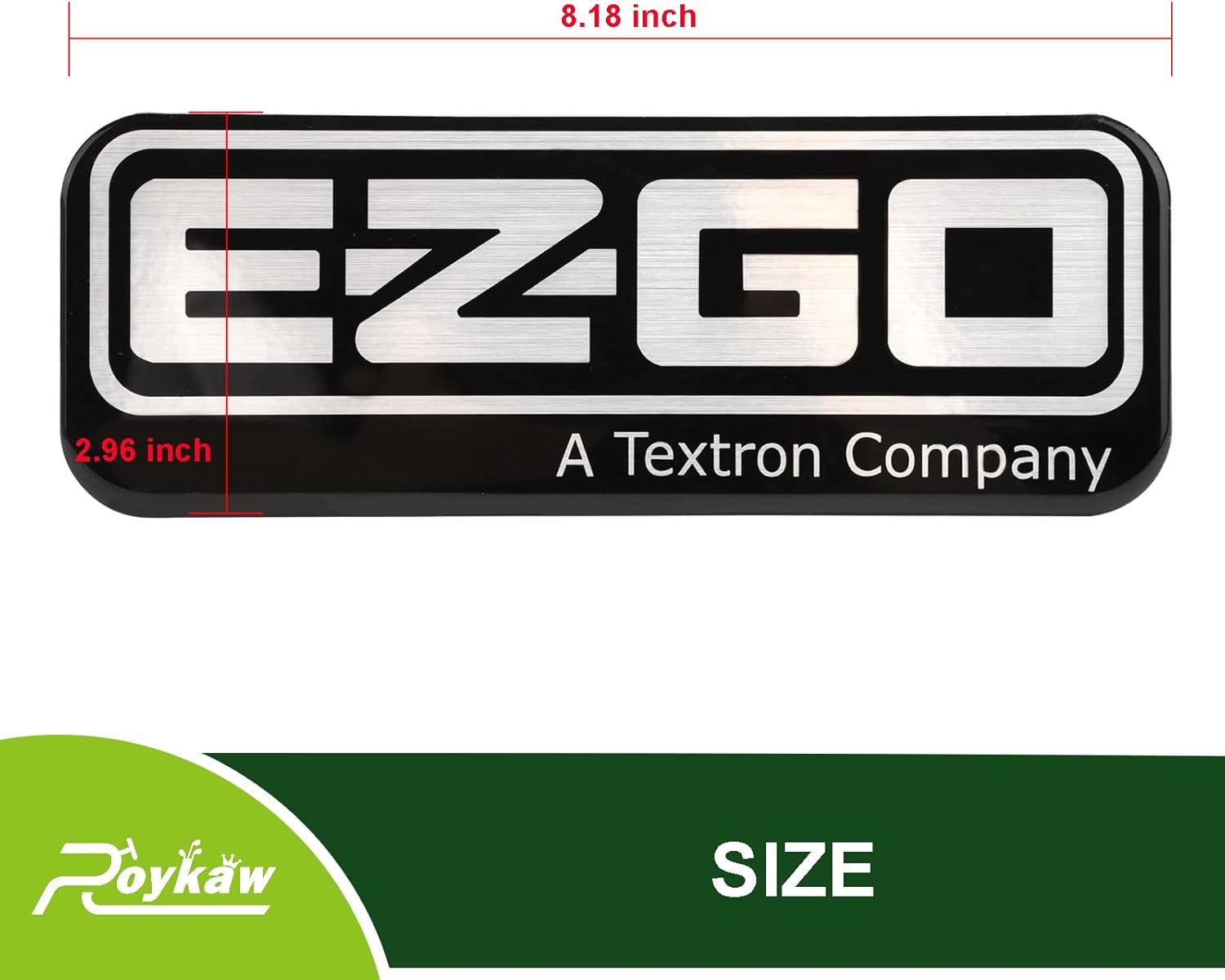 Roykaw EZGO RXV – Placa de identificación frontal para carrito de golf para modelos eléctricos y de gas 2008 en adelante, reemplaza al OEM # 606405