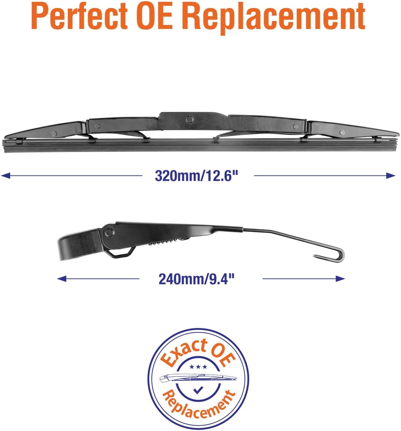 Brazo de limpiaparabrisas trasero con aspas para Honda CRV 2016 2015 2014 2013 2012, limpiaparabrisas trasero original 76720-T0A-003 10+13+13