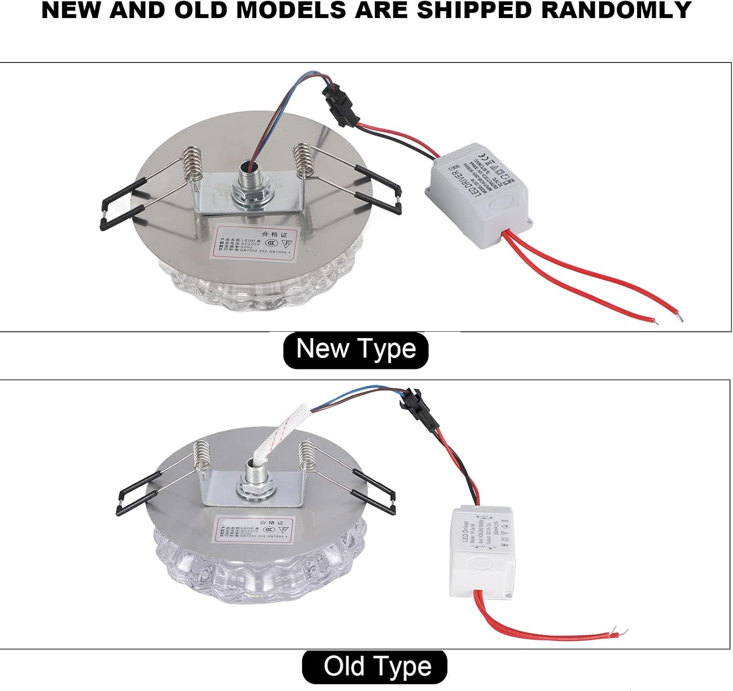 Fafeicy Lámpara empotrable de techo LED de 3 W, lámpara de cristal de cristal, ahorro de energía, luz cálida, para decoración del hogar (luz blanca