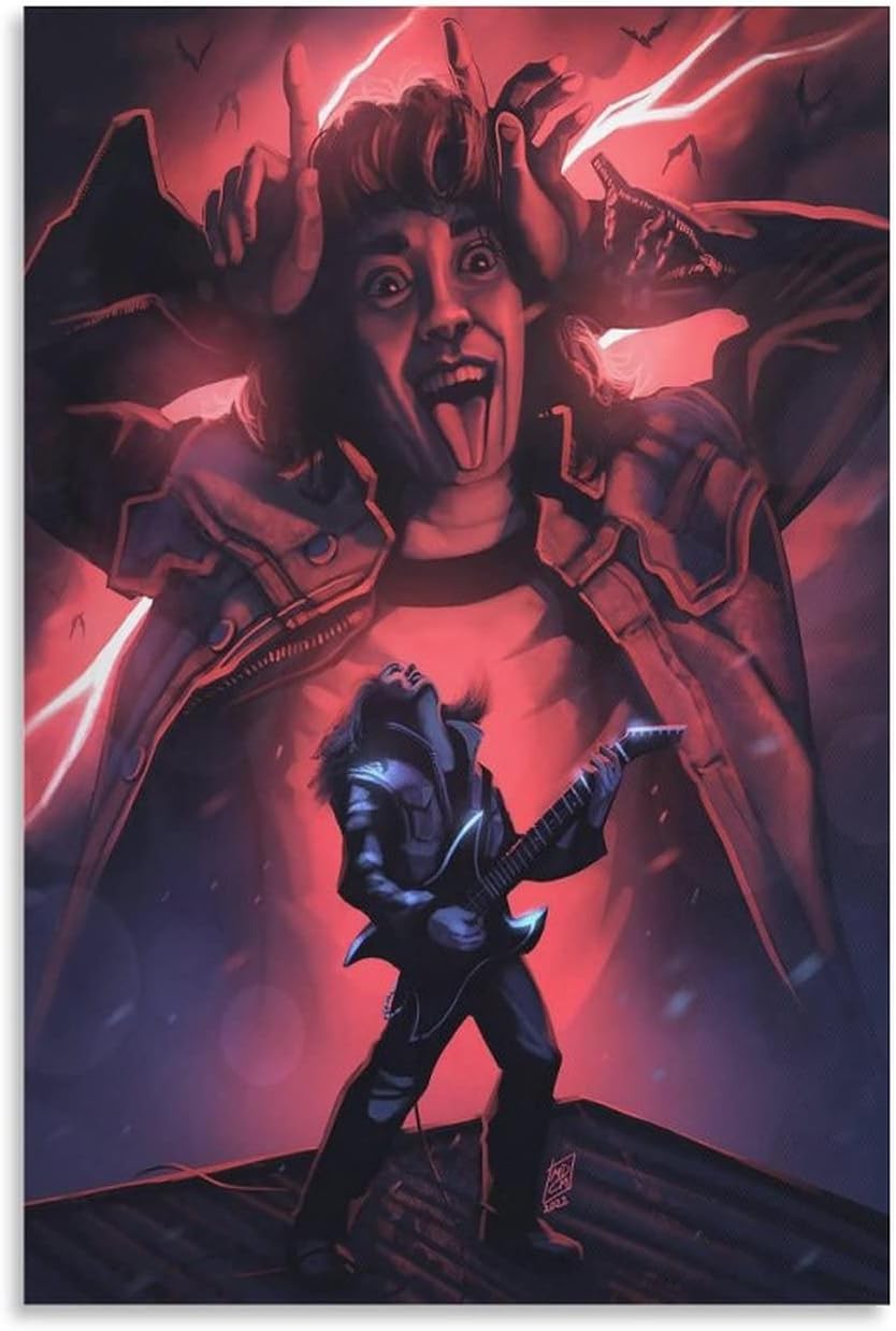 KanNorE Eddie Munson – Póster de decoración de guitarra HD impresiones en lienzo para pared, decoración estética de habitación, 12 x 18 pulgadas