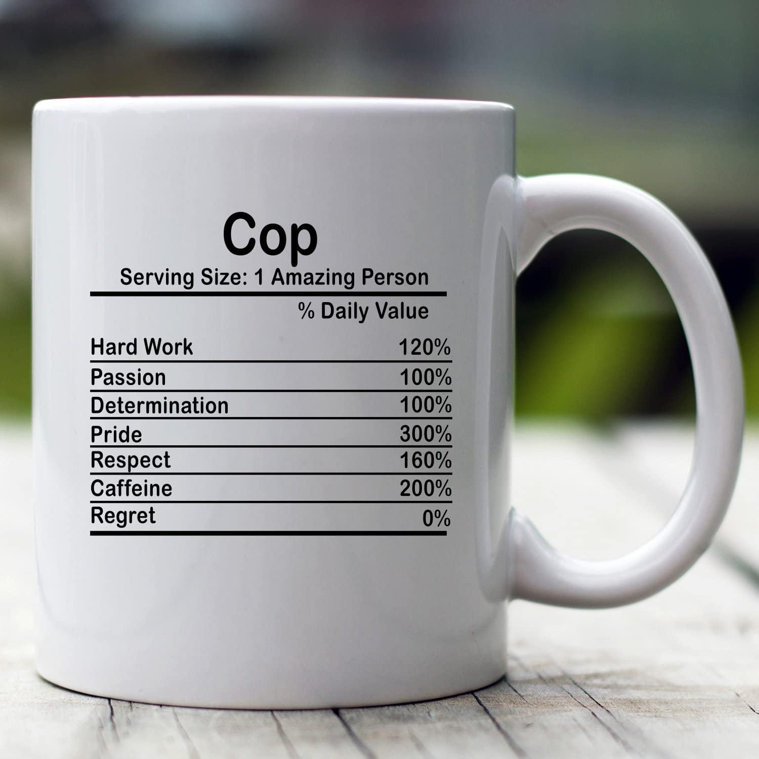 Cop Nutrition Facts Mug, Cop Gift, Nutrition Facts Custom Mug, Best Cop Gift, Cop Cup, Cop Gag, Cop Gifts, Nutrition Facts Cup
