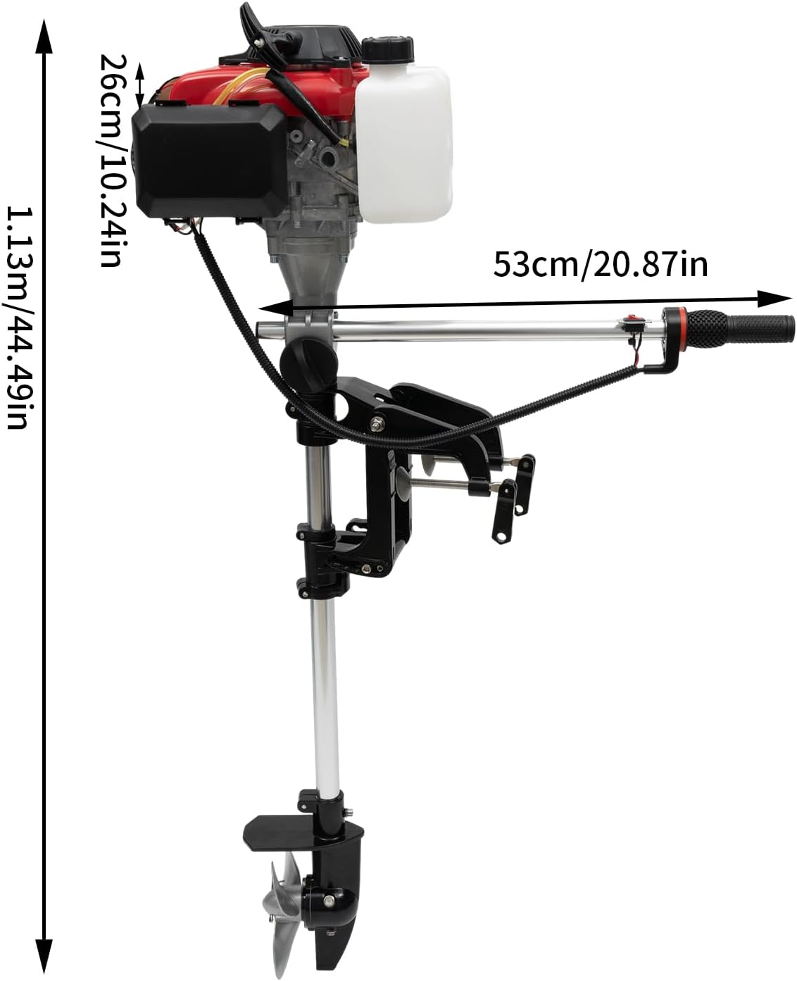 Motor fuera de borda de 4 tiempos, motor de barco de pesca fuera de borda de 1.6KW con refrigeración por aire, motor portátil de 52 CC para barco
