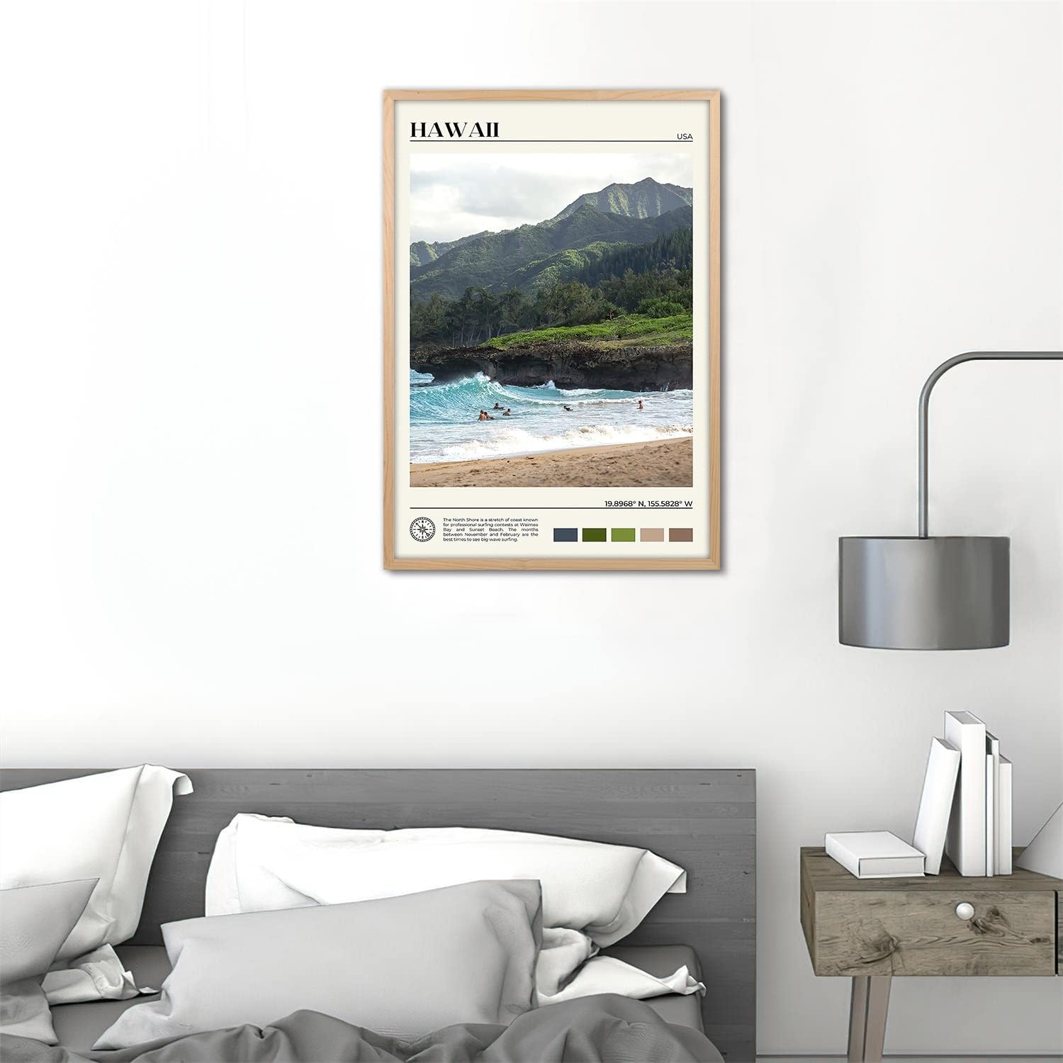 KEEITY Póster de Hawaii The North Shore Hawaii, arte de pared para decoración del hogar, lienzo, pinturas artísticas para pared, decoración del