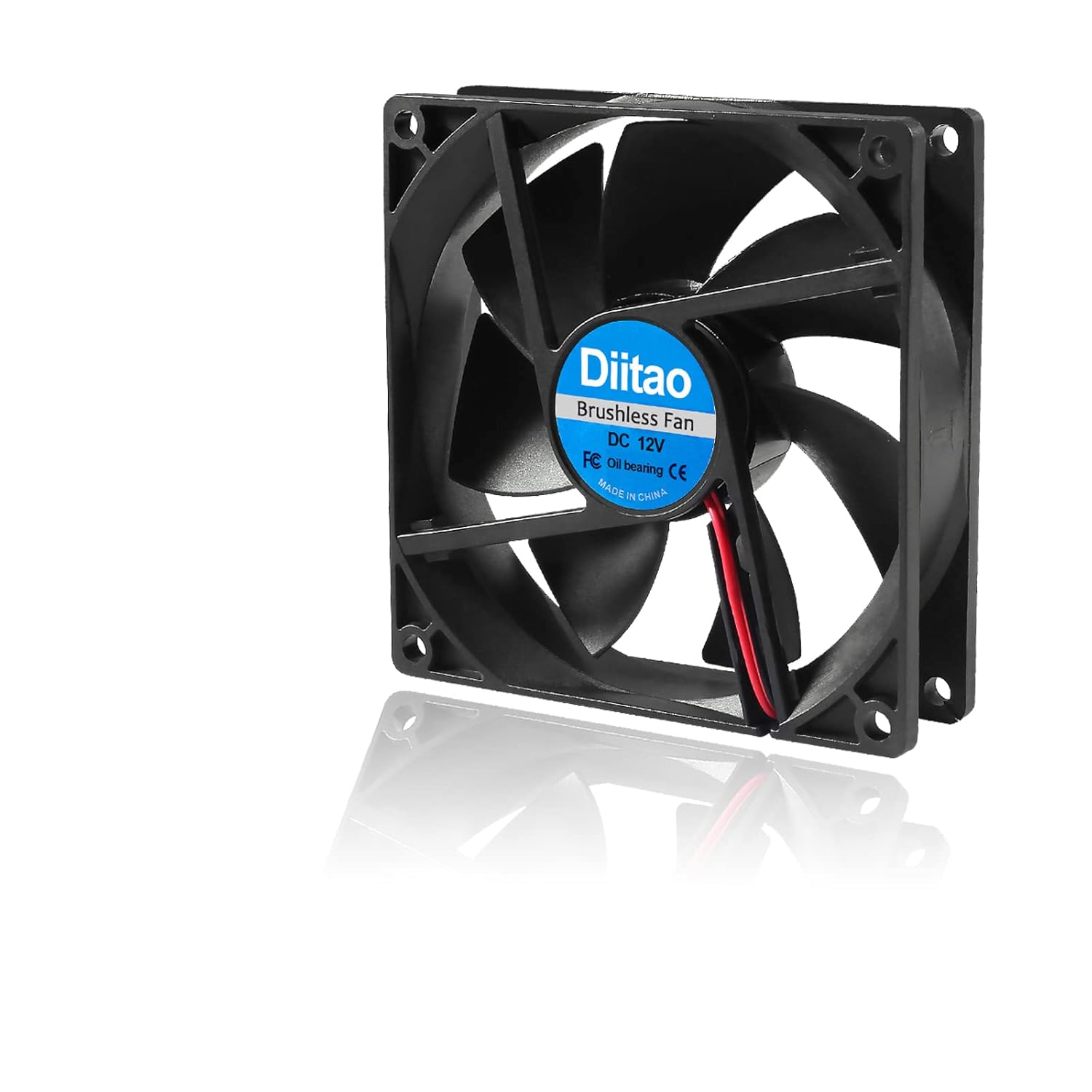 Ventilador de computadora 9225 de 12 V, 3.622 x 3.622 x 0.984 in, sin escobillas, ventilador de flujo de aire grande para enfriar, carcasa de