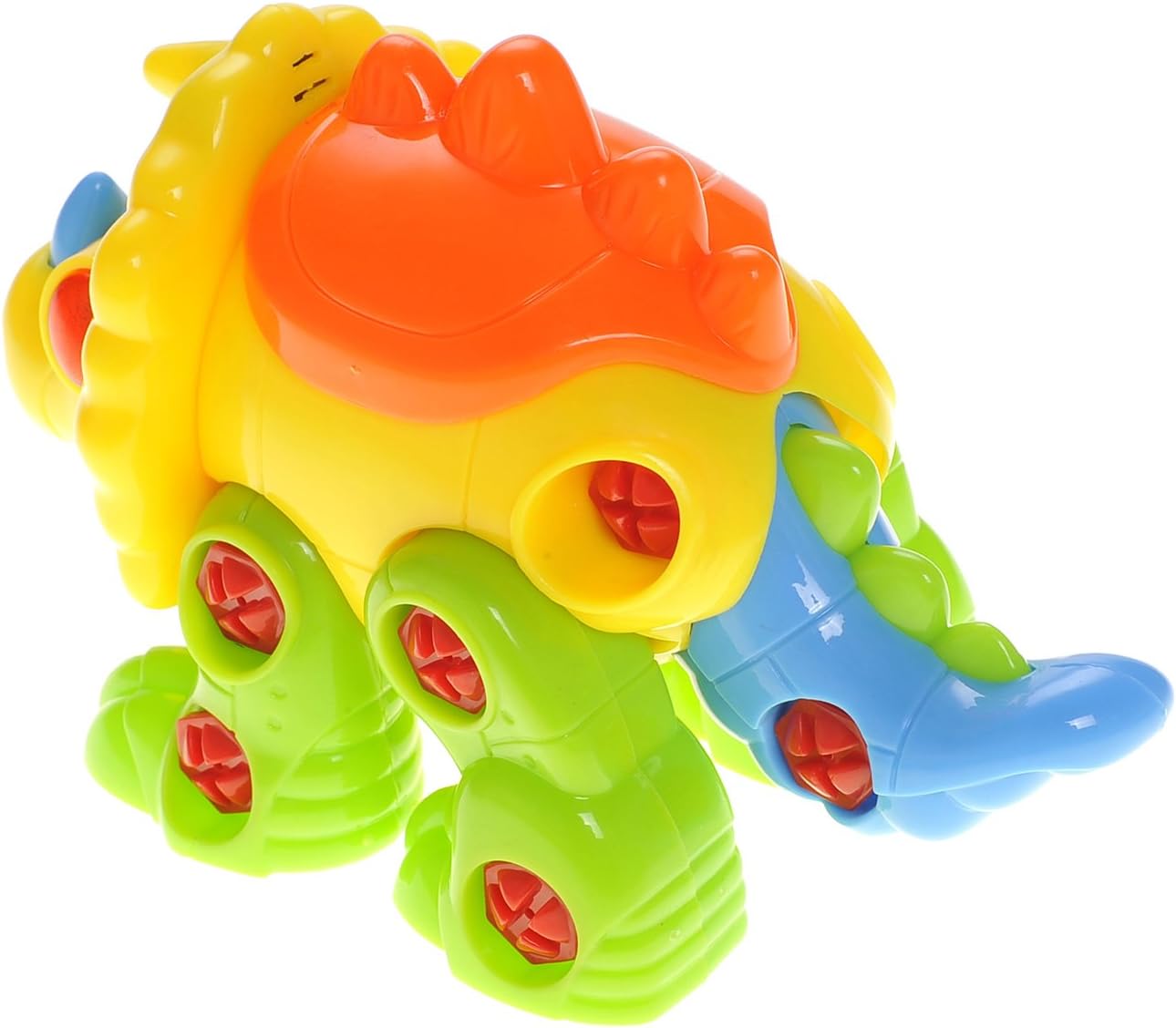 PowerTRC Take-A-Part Educational Triceratops – Dinosaurio de construcción con luces y sonido  Juego de juguetes de construcción con 2