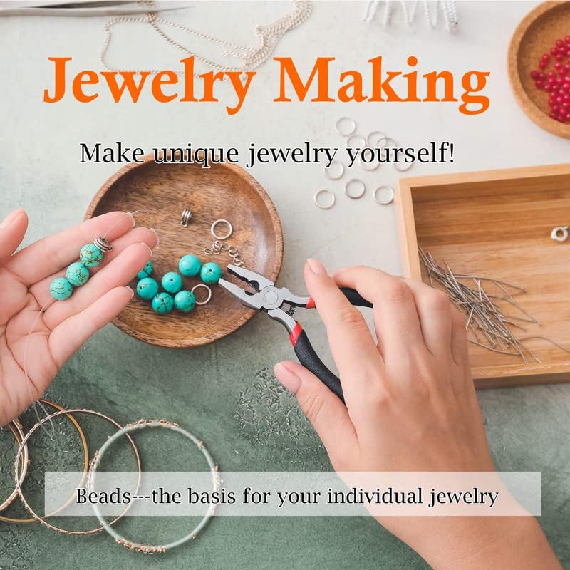 Cuentas blancas para la fabricación de joyas, cuentas de lava blanca natural para pulseras, cuentas redondas ligeras de piedra a granel de 0.315