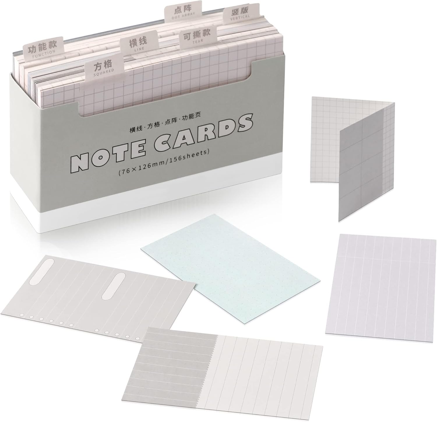 RHAWOM Tarjeta de índice colorida forrada, tarjetas de notas plegables de 3 x 5 pulgadas, tarjeta flash de peso pesado con caja de 156 unidades