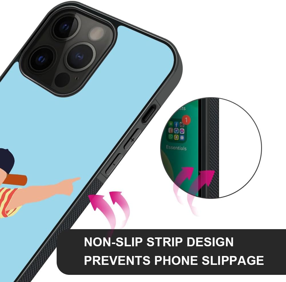 Funda compatible con iPhone 15, funda de béisbol con diseño de niño luchador de béisbol para iPhone 15, ultra protección, a prueba de golpes, de