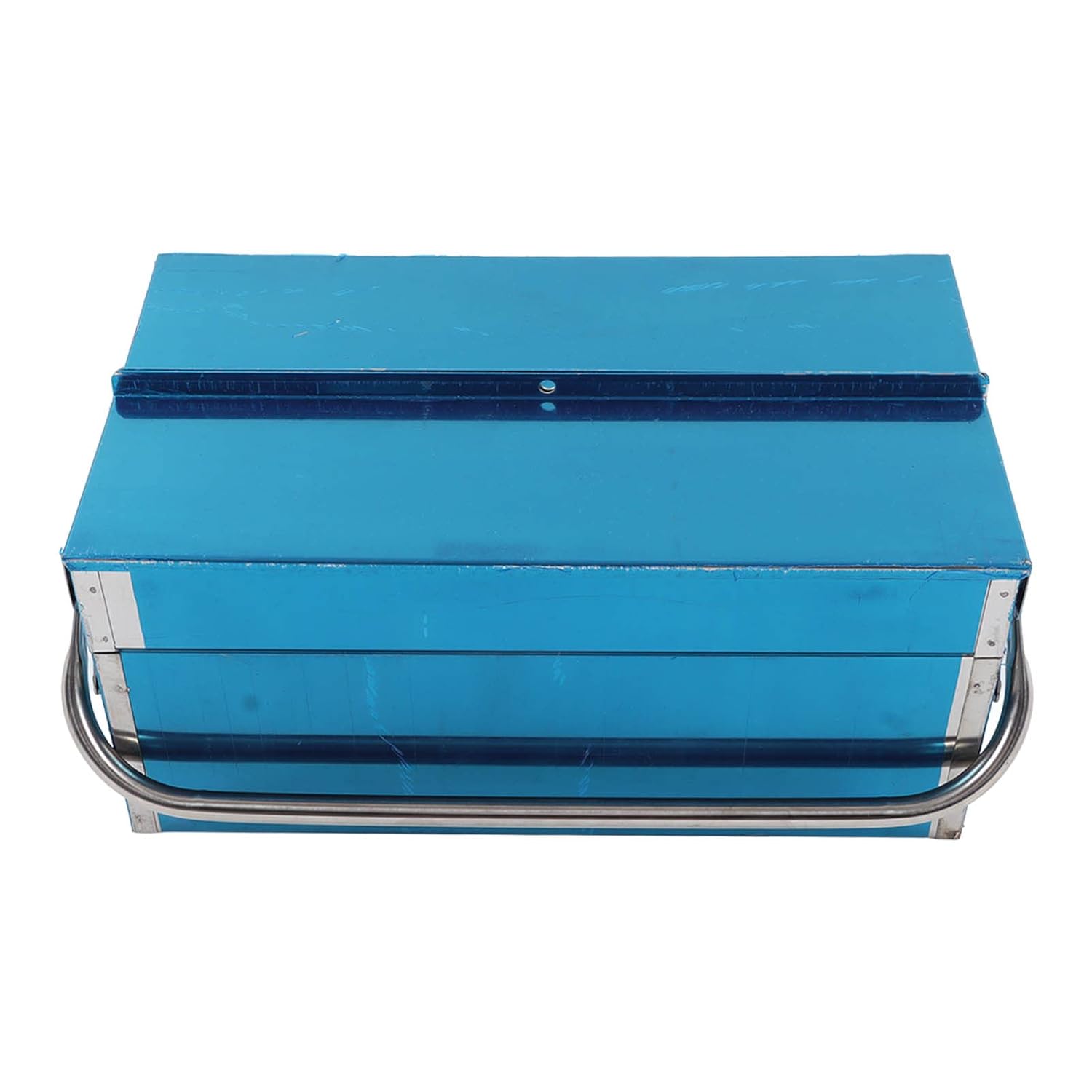 Caja de herramientas de acero inoxidable, caja de herramientas de metal, 2 capas y 3 bandejas, organizador de herramientas multifunción,