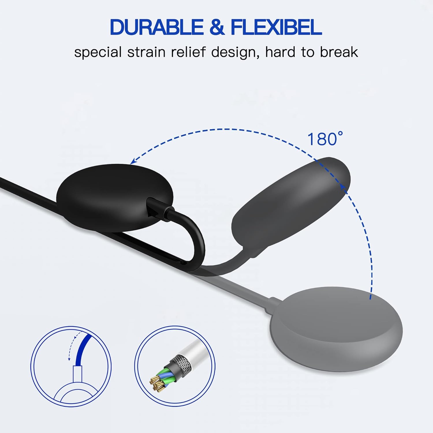 Compatible con el cable cargador de Google Pixel Watch (negro)