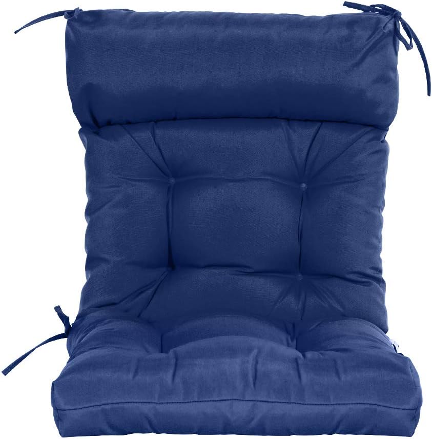 QILLOWAY Cojín para silla de respaldo alto para interiores y exteriores, acolchonados, cojines de repuesto, paquete de 4 unidades (azul marino)