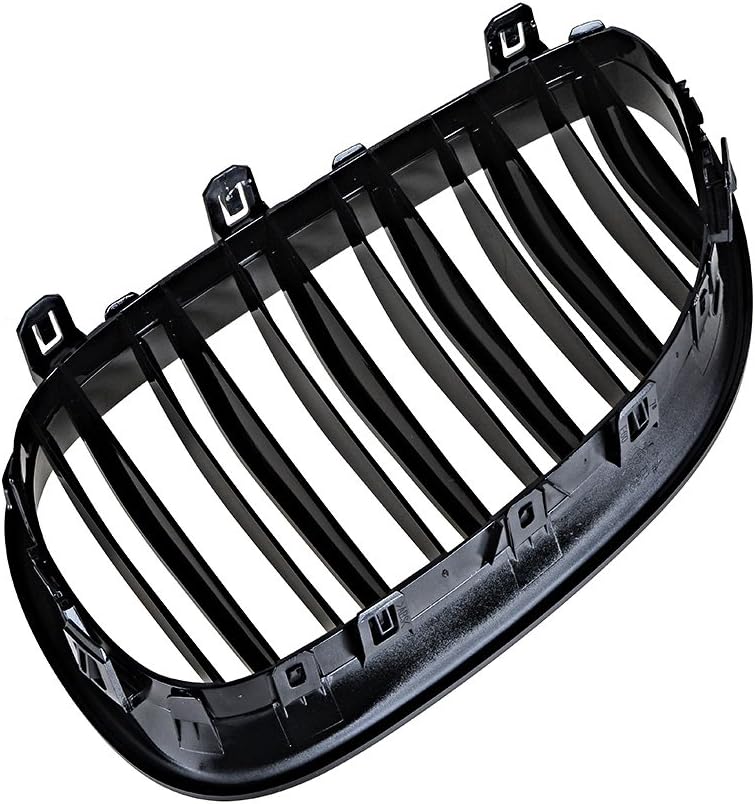 1 par de parrilla de riñón negro brillante compatible con E60 E61 serie 5 ’03-’10