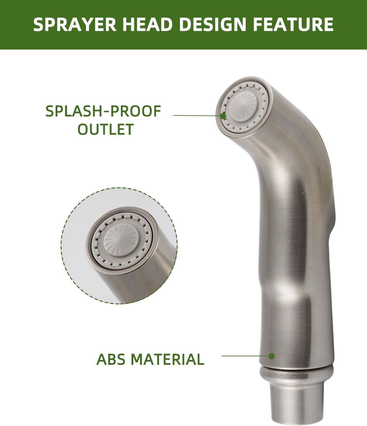 Accesorio universal para rociador para fregadero de cocina, cabezal de rociador lateral de fregadero compatible con grifos