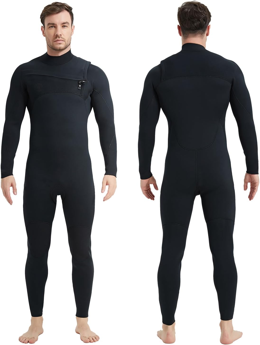 Lemorecn Traje de neopreno súper elástico para hombre de 40.118 in y 30.079 in con cremallera en el pecho para hombres y mujeres