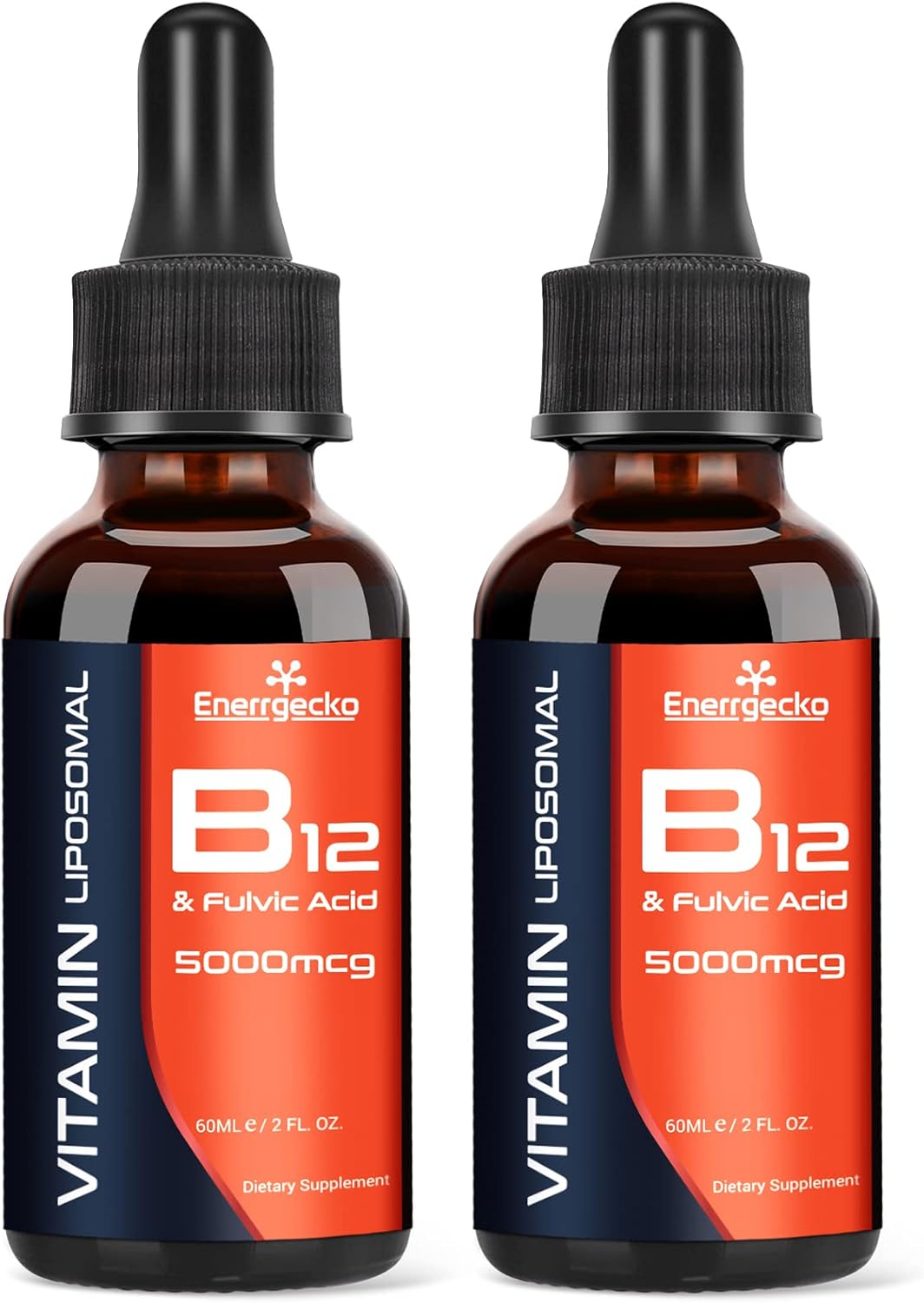 Vitamina B12 liposomal 5000mcg líquido sublingual maximiza la absorción, vegano B12 metilado con ácido fúlvico, metilcobalamina 3 en 1 para energía,