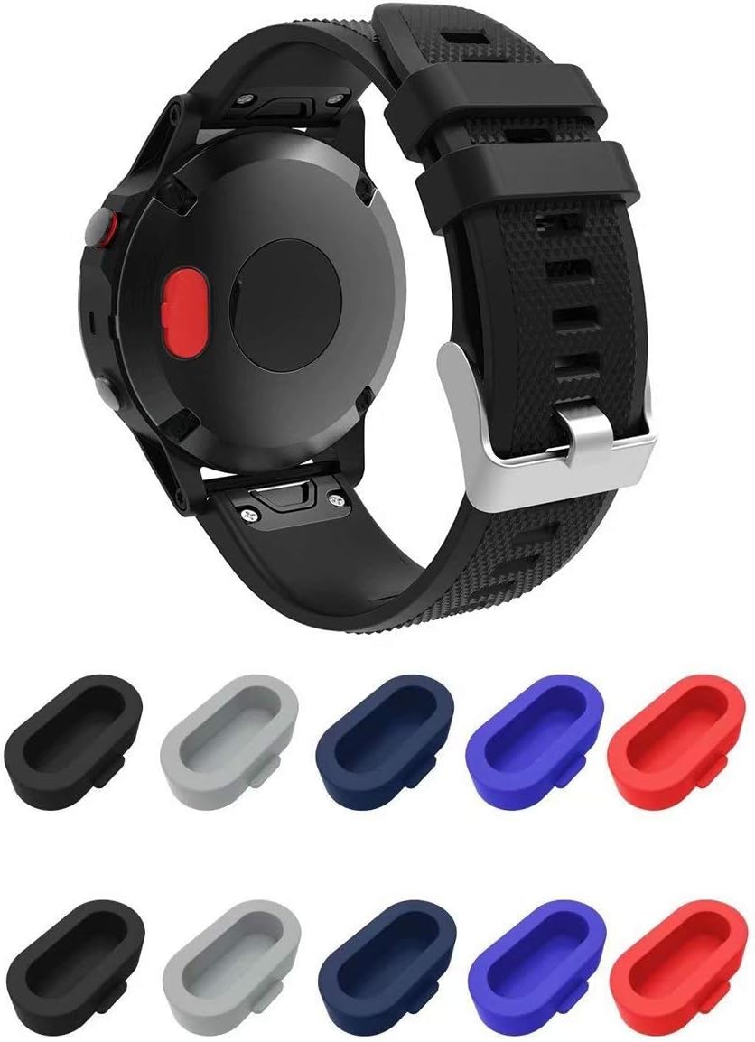Protector de puerto de carga para Garmin Fenix 55S5X Plus66S6X6 ProVivoactive 3VivosportForerunner 945935245245M4545S (silicona, antipolvo)
