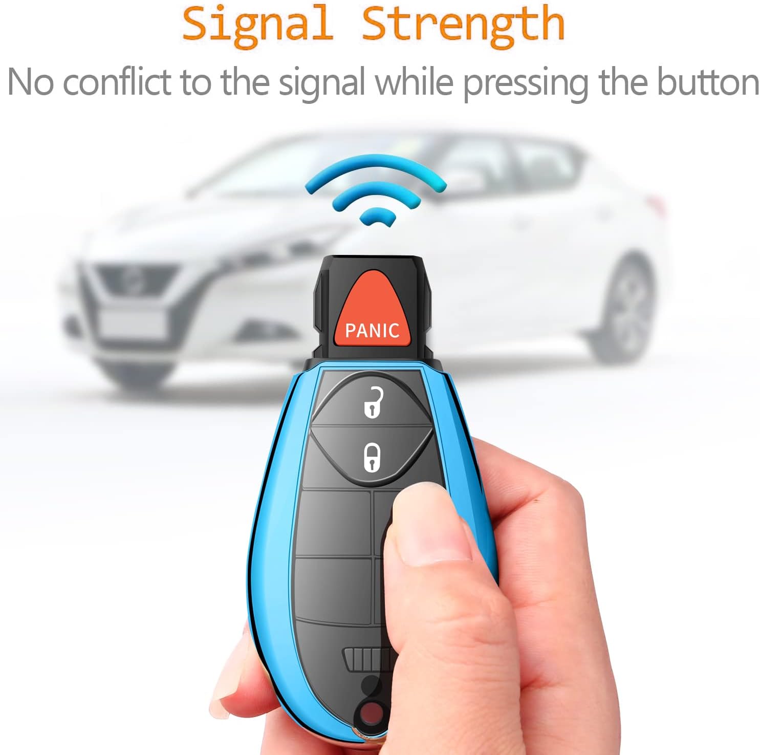 Funda protectora suave para llavero de Dodge, funda protectora suave con llavero de cuero, apta para llave de control remoto Grand Caravan Charger