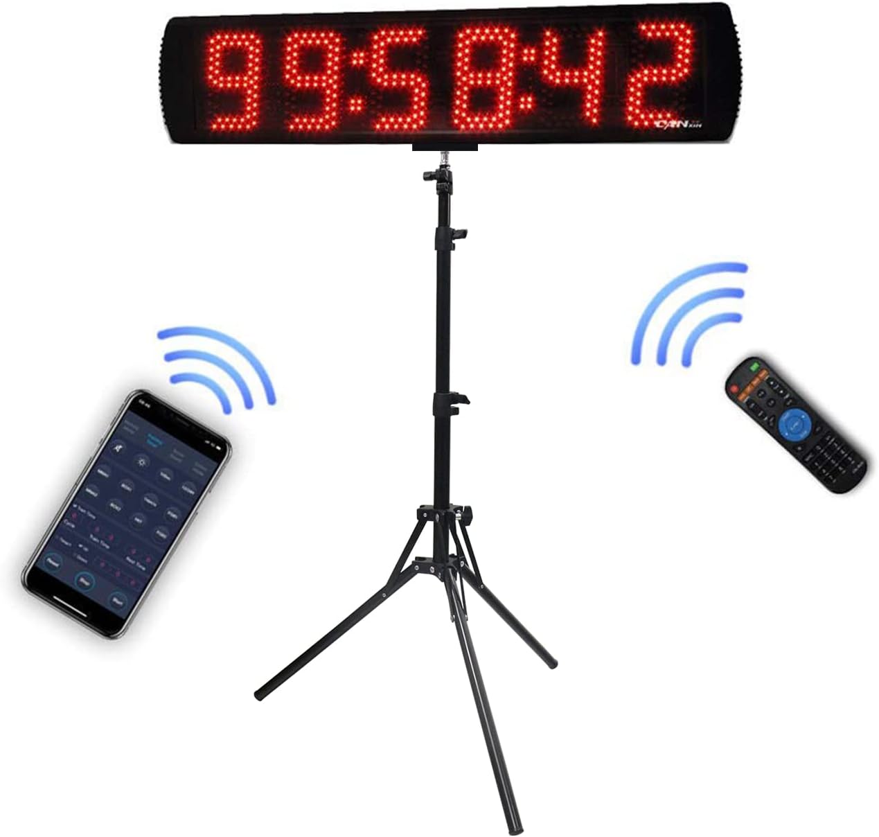 GANXIN Marathon – Reloj de cuenta regresiva con trípode y batería de 12 V CC