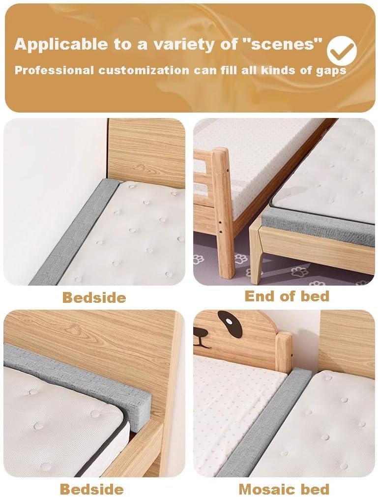 QCLUEU Relleno de espacio para cama, colchón para cama individualdobleking, esponja 45D de alta densidad, funda extraíble y lavable, relleno
