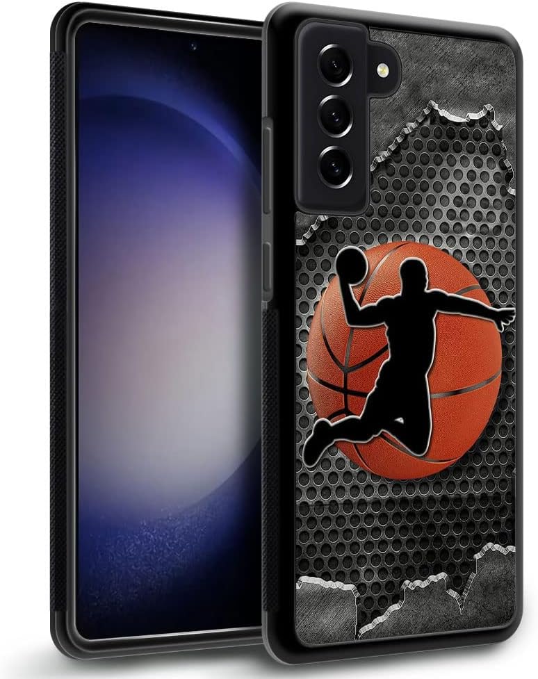 Funda compatible con Samsung Galaxy S23 Ultra, diseño de patrón de lujo de baloncesto, delgada, a prueba de golpes, funda protectora para Samsung