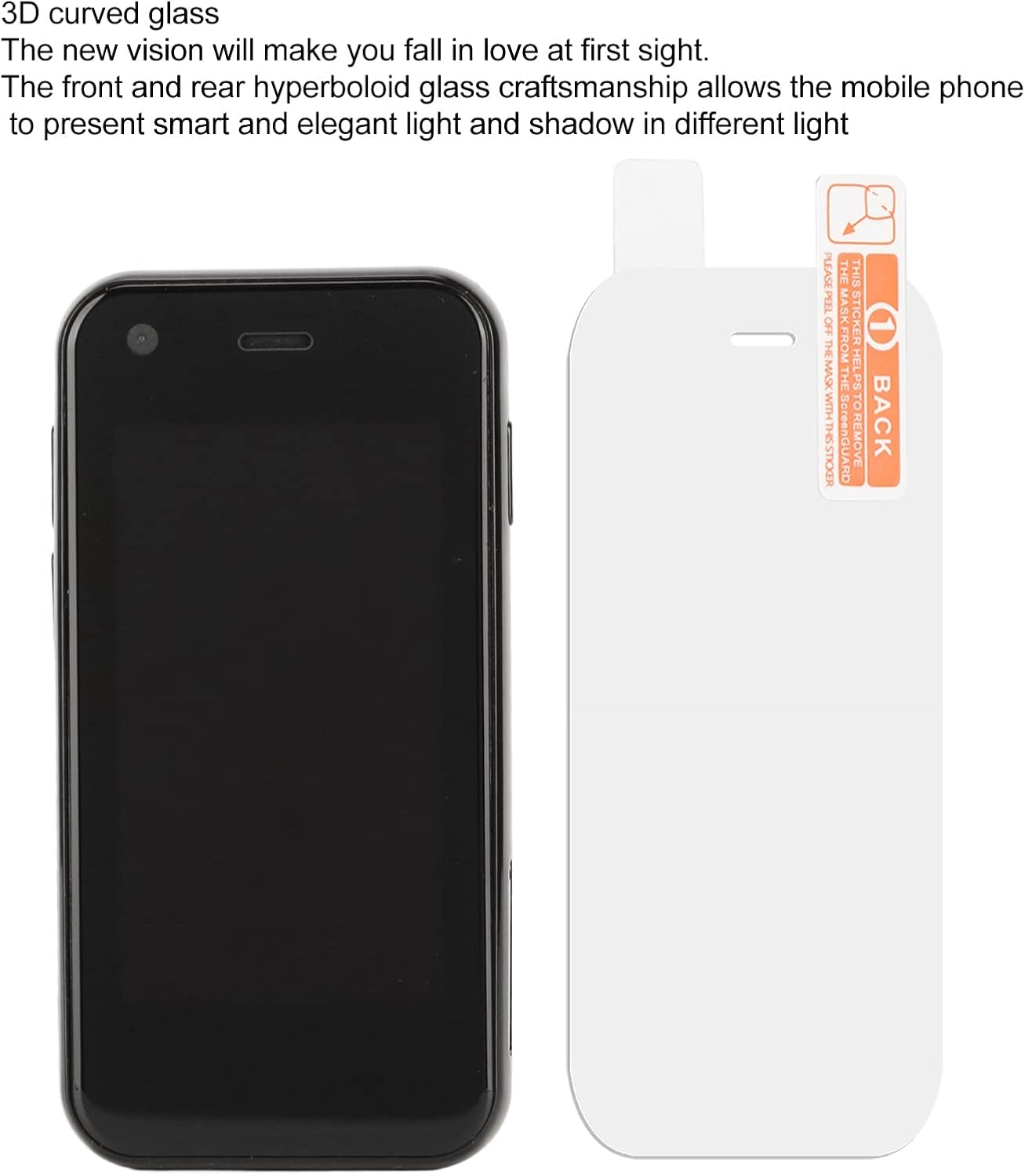 ASHATA Mini teléfono móvil, 3G pequeño teléfono inteligente desbloqueado, WiFi GPS, 1GB RAM 8GB ROM, Quad Core, 2.5in Android Cellpohone Soporte App