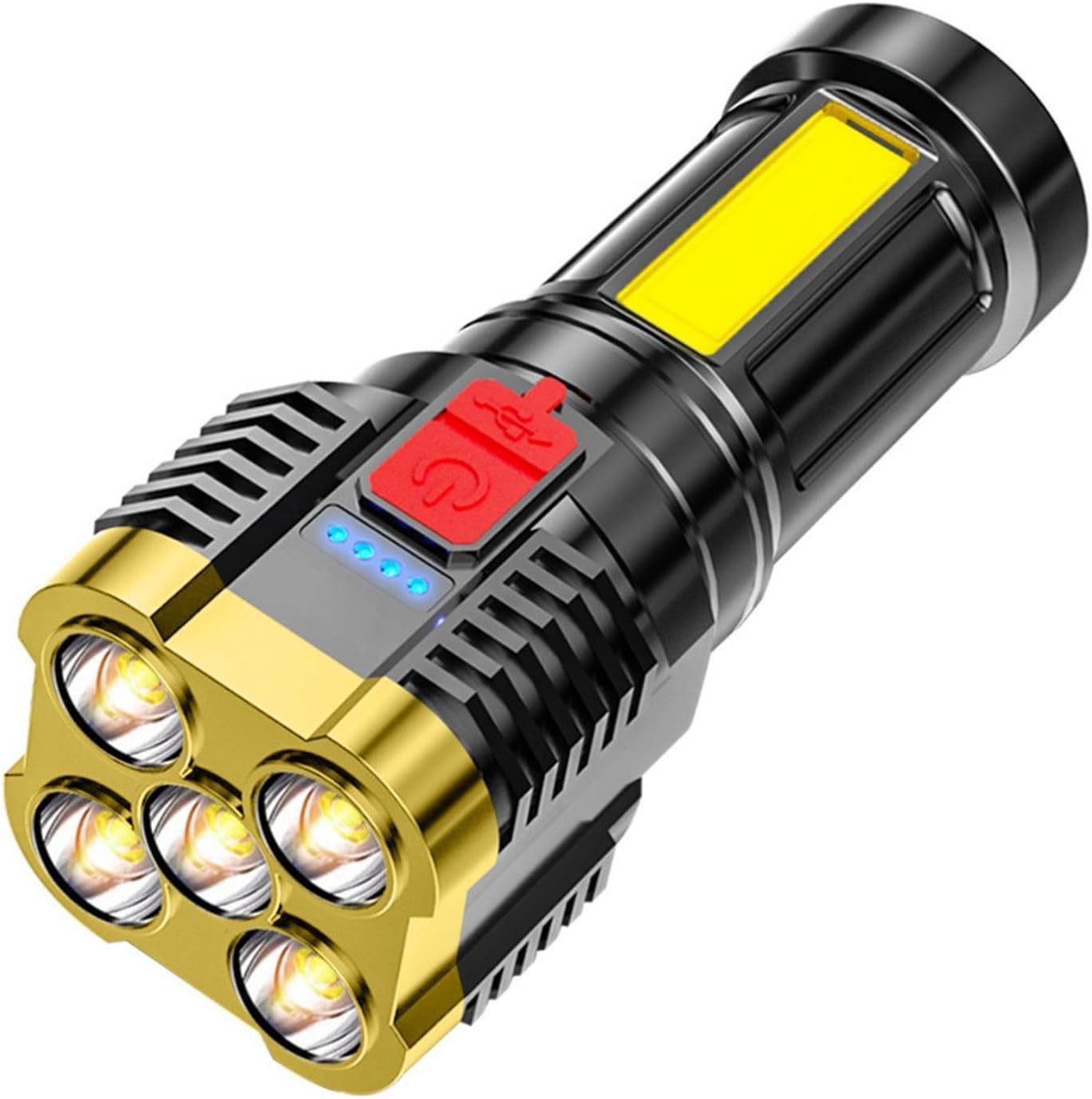 ZZKHGo Five Explosion LED Flashlight – 5000 Lumens Super Bright Flashlights, Zoomable Powerful Flashlights High Lumens Rechargeable Handheld Small
