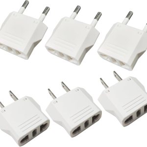 6 paquetes de adaptadores de enchufe de viaje internacional premium, convertidor de toma de corriente tipo C para UE a EE. UU. y EE. UU. a Europa, 6 paquetes de adaptadores de enchufe de viaje internacional premium, convertidor de toma de corriente tipo C para UE a EE. UU. y EE. UU. a Europa,
