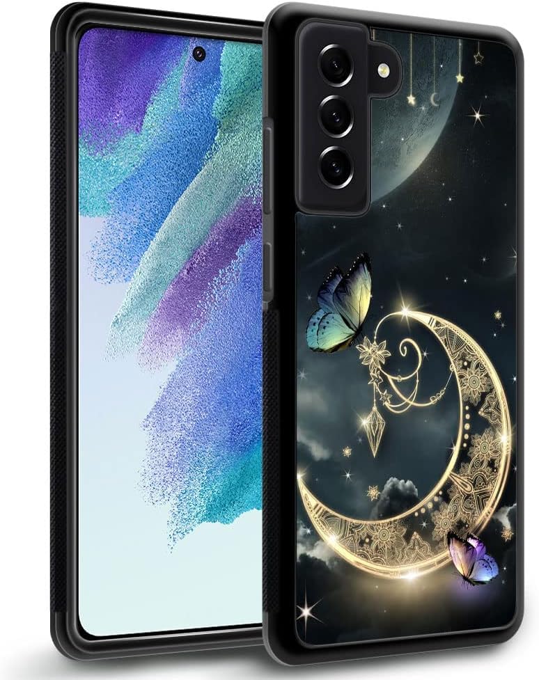 DJSOK Funda compatible con Samsung Galaxy S23 Plus, diseño de estrella de mariposa y luna para niñas y hombres, patrón de protección contra caídas