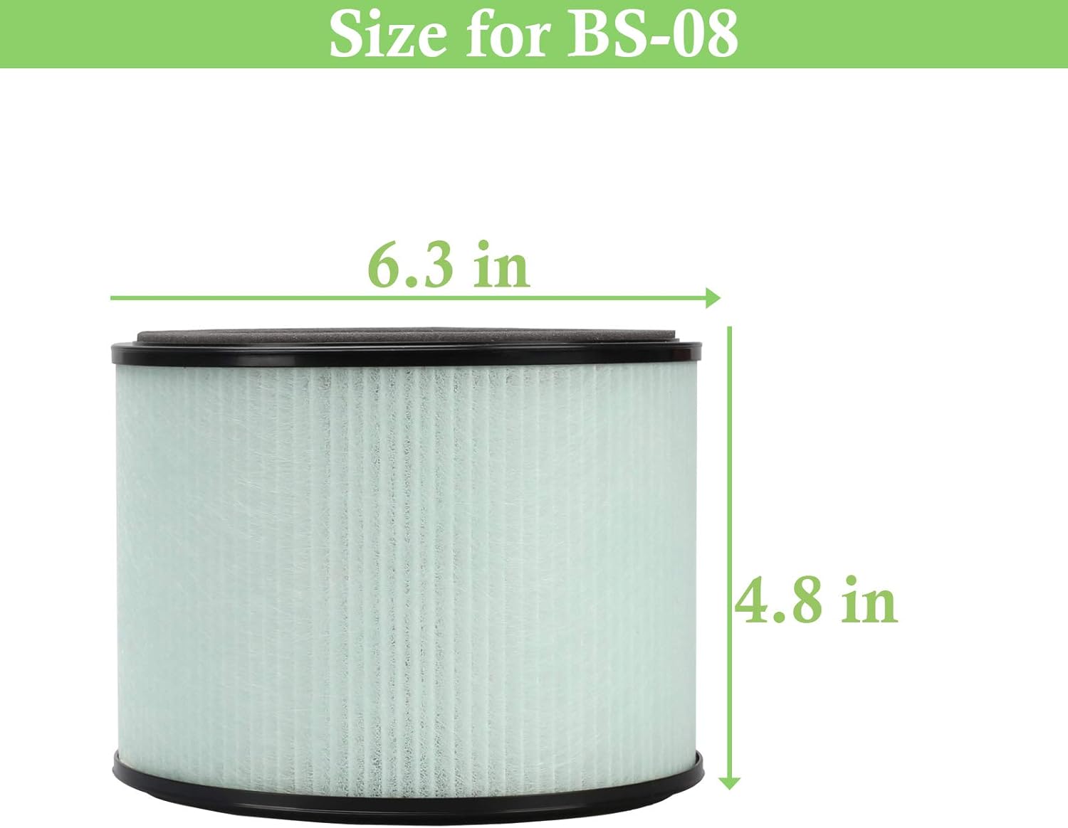 GuanQiao – Paquete de 2 filtros HEPA de repuesto compatibles con PARTU BS-08, filtro HEPA de carbón activado de alta eficiencia 3 en 1