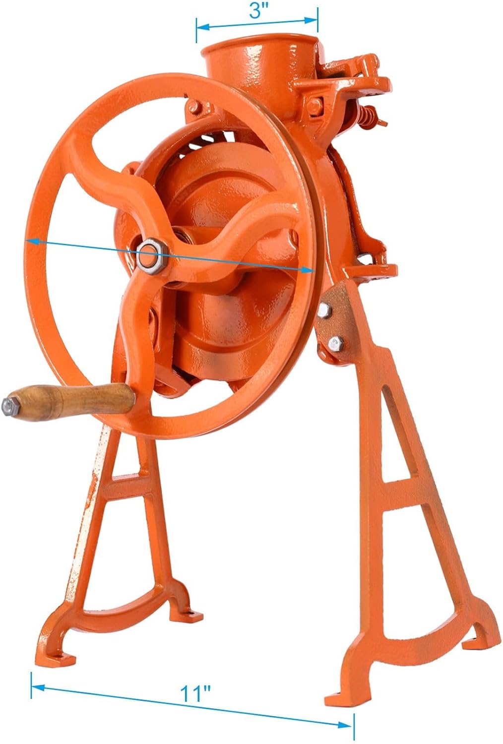 Desgranadora manual de maíz resistente con soporte y volante, construcción de acero, herramientas de eliminación de maíz para trituradora de maíz,
