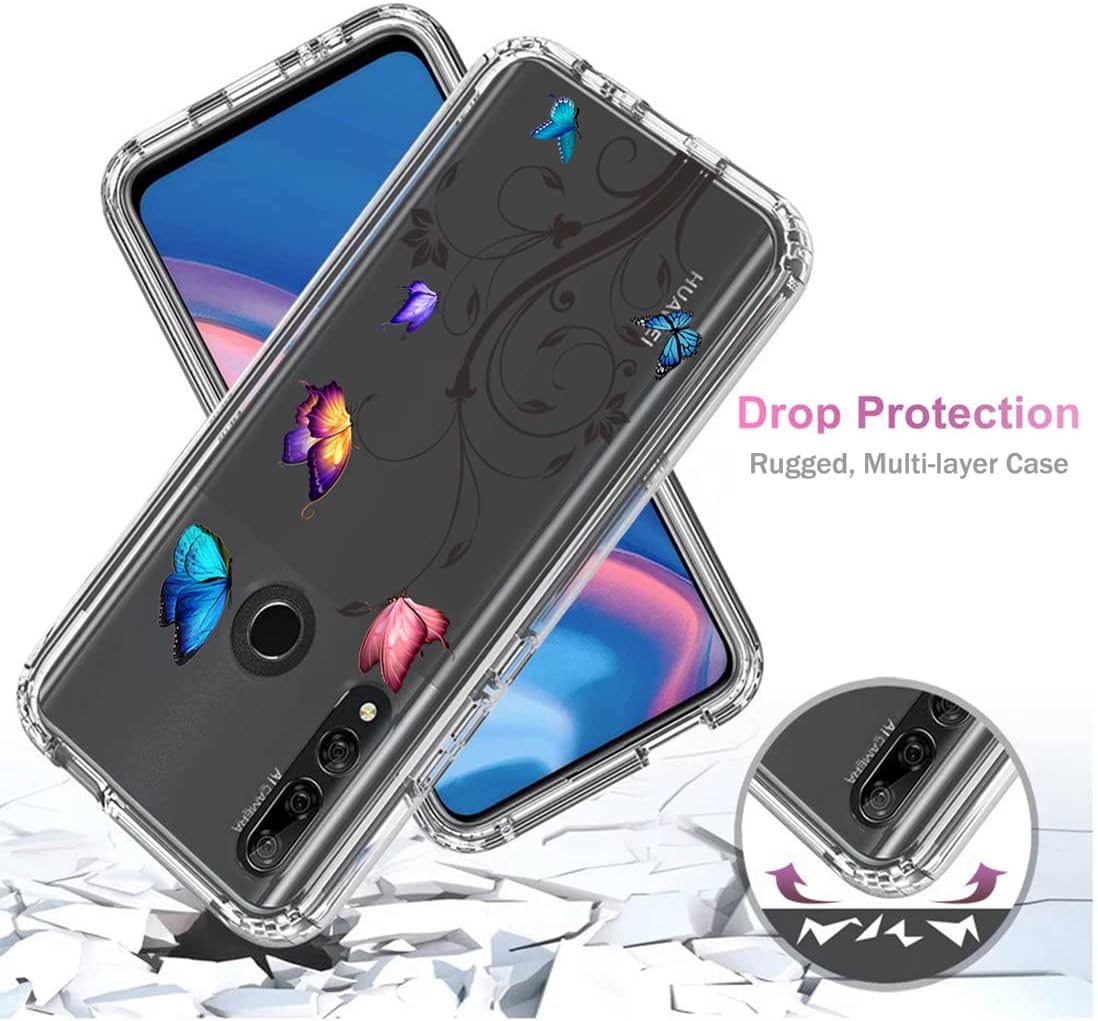 Vavies Funda para Y9 Prime 2019Honor 9XP Smart Z con protector de pantalla de vidrio templado, cuerpo completo transparente con protección de diseño