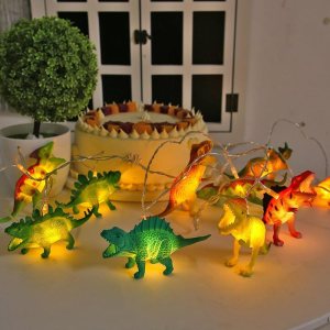 Cadena de 10 luces LED de dinosaurio de 4.92 pies, tira de luces de dinosaurio con dinosaurios brillantes, luz de dinosaurio de aspecto realista, Cadena de 10 luces LED de dinosaurio de 4.92 pies, tira de luces de dinosaurio con dinosaurios brillantes, luz de dinosaurio de aspecto realista,