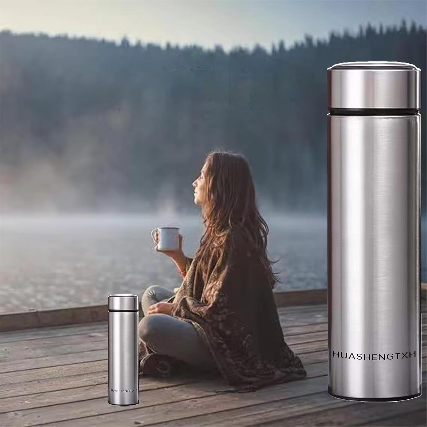 Botella aislante de acero inoxidable para deportes al aire libre, botella de café sellada al vacío, taza de viaje, botella de agua fría y caliente