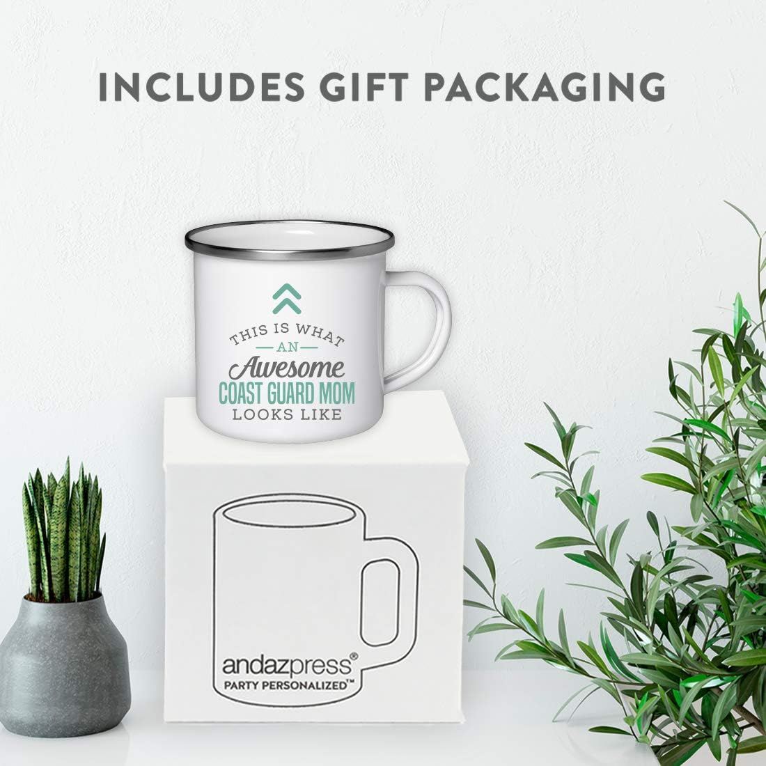 Andaz Press Taza de café de acero inoxidable de 11 onzas para regalo, This is What an Awesome Coast Guard Mom Looks Like, 1 paquete, ideas de regalo