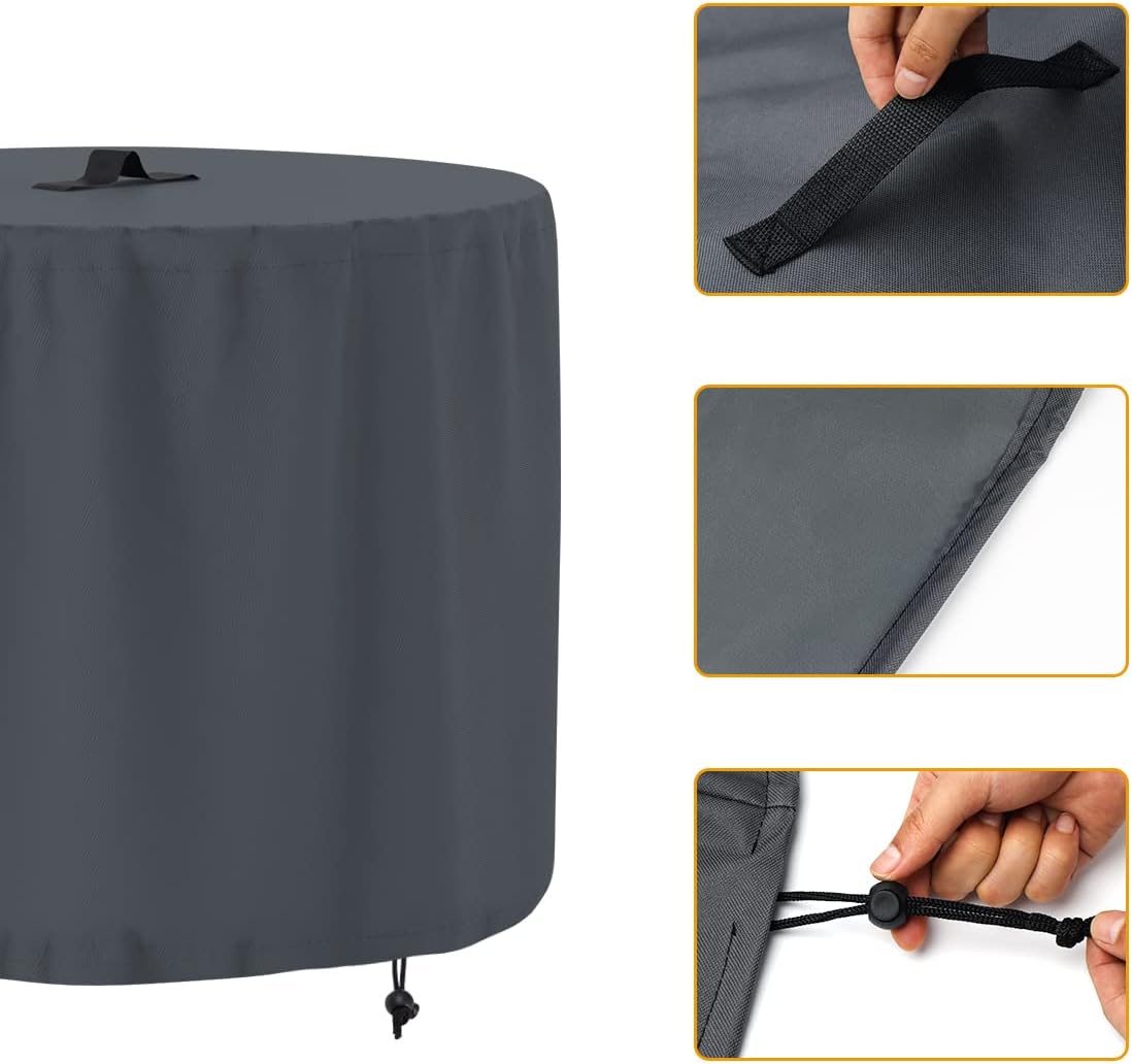 Cubierta para hoguera para estufa individual, hoguera de 19.5 pulgadas, poliéster resistente 600D, cubierta resistente a la intemperie para estufa