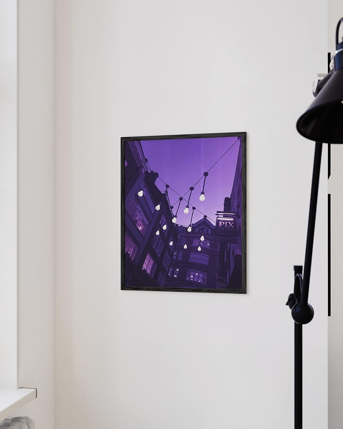 Haus and Hues Póster de neón negro y morado para decoración de pared, pósteres estéticos morados, pósteres para dormitorio, bonitos pósteres para