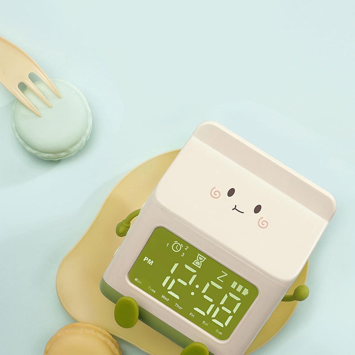Reloj despertador para estudiantes, forma de caja de leche, pantalla transparente, función de cuenta regresiva, función de cuenta regresiva, reloj