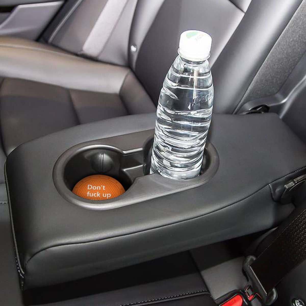 8sanlione Posavasos para automóvil, 4 posavasos de 2.75 pulgadas, tapete integrado antideslizante e impermeable, accesorios interiores automotrices