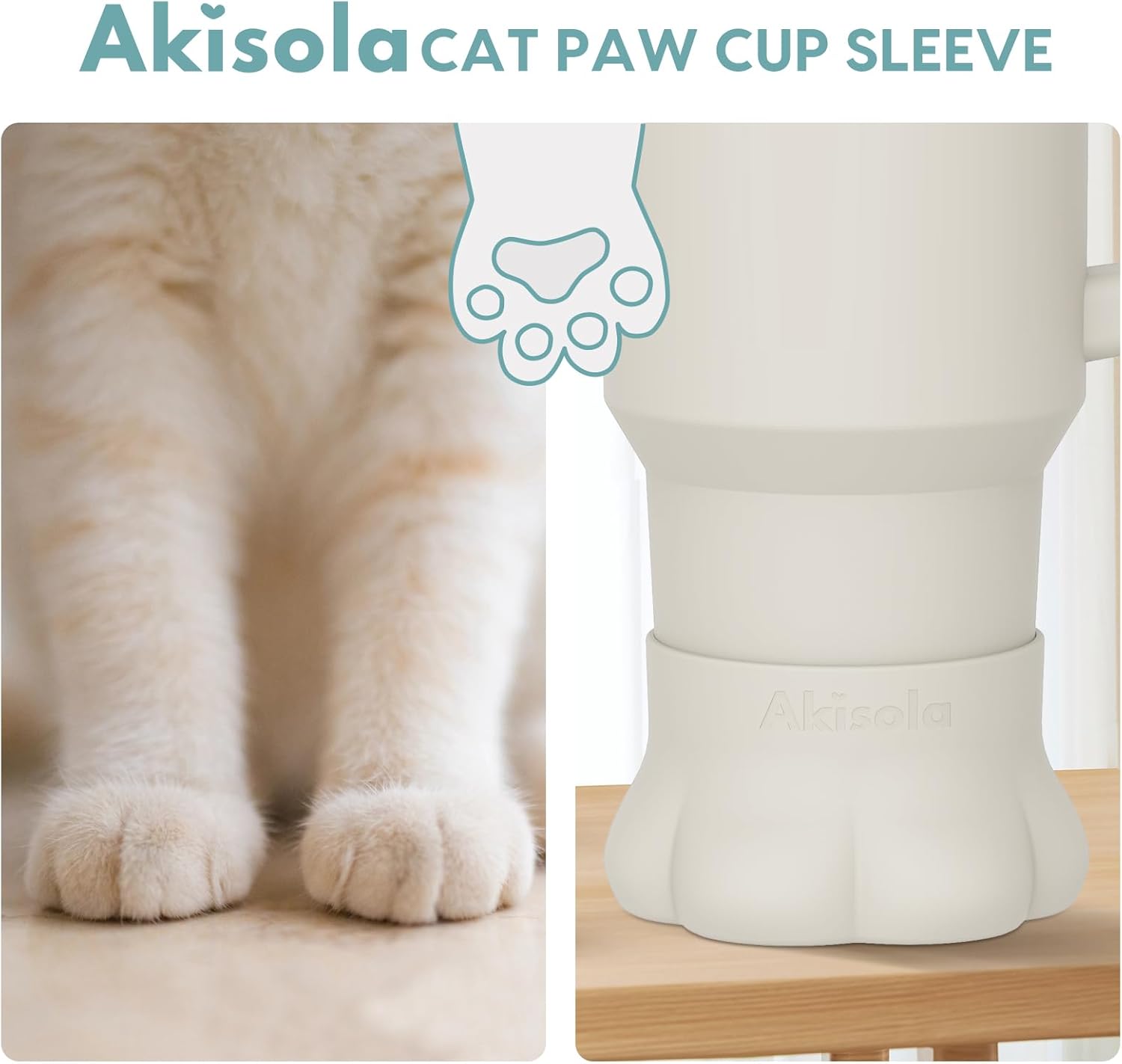 ORIHILL Akisola – Funda para botas de pata de gato, cubierta inferior de silicona para botella de agua, adecuada para Hydro Flask de 40 onzas,