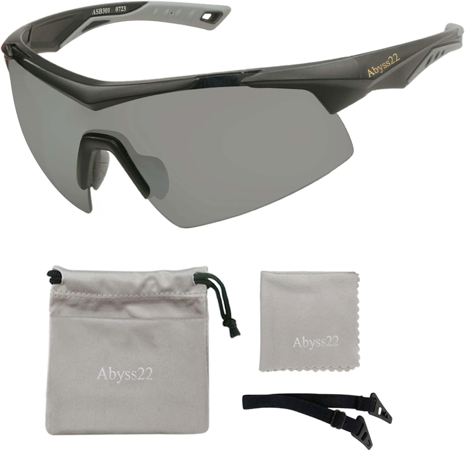 Abyss22 Sport Sunglasses for MenWomen, Wraparound TR90 Frame, For Cycling Running Golfing Outdoor Sports