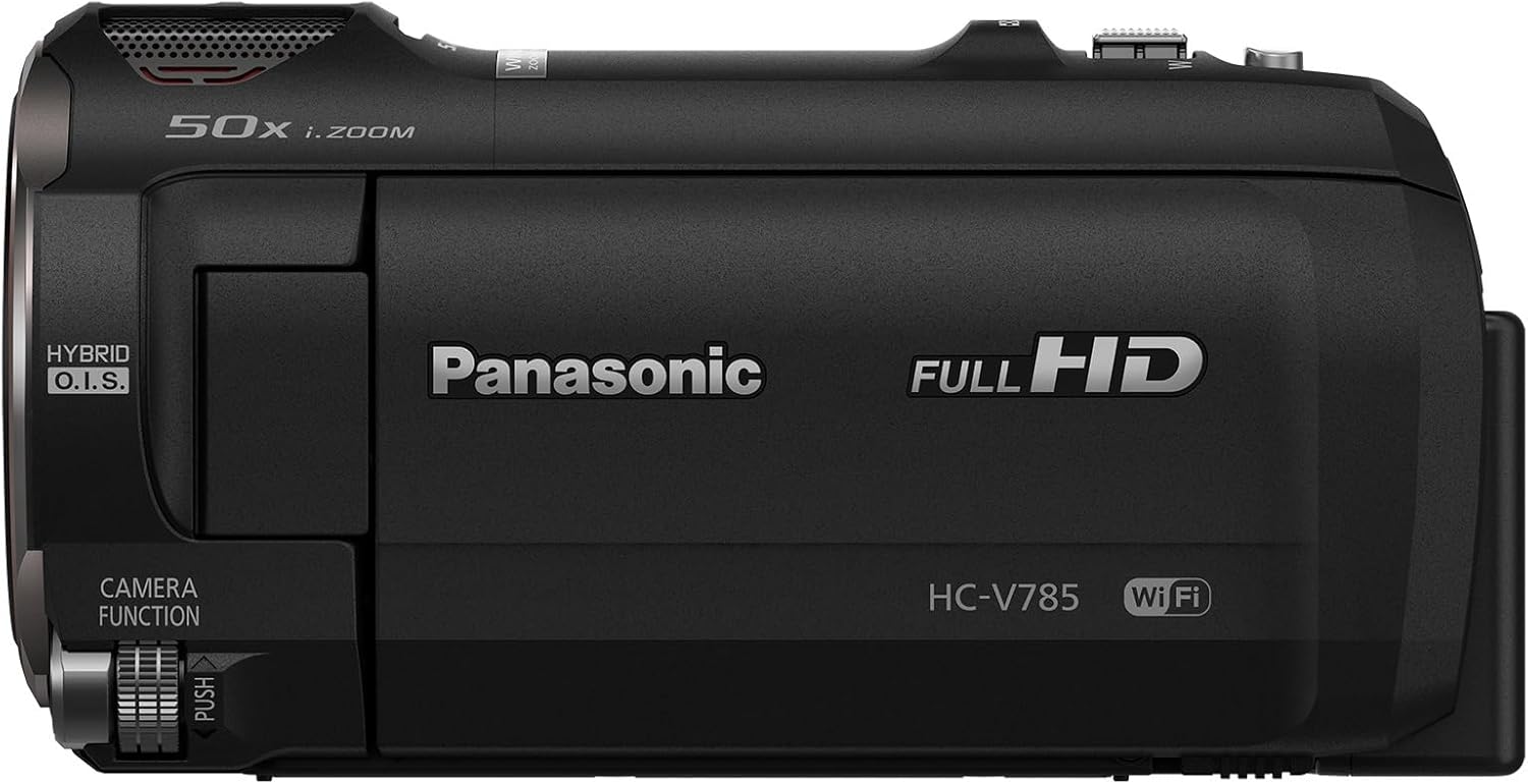 Panasonic HC-V785K Videocámara Full HD con zoom óptico de 50x y estabilización de imagen, videocámara compacta de grado profesional para videógrafos