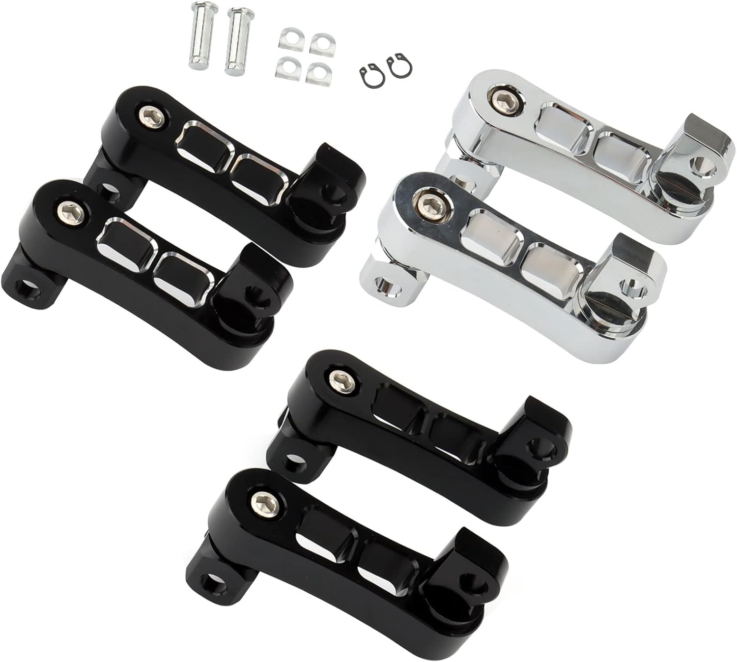 Estriberas ajustables para pasajeros, soportes de extensión de 2 14 pulgadas de montaje macho para Harley Sportster Dyna Softail Touring Road King