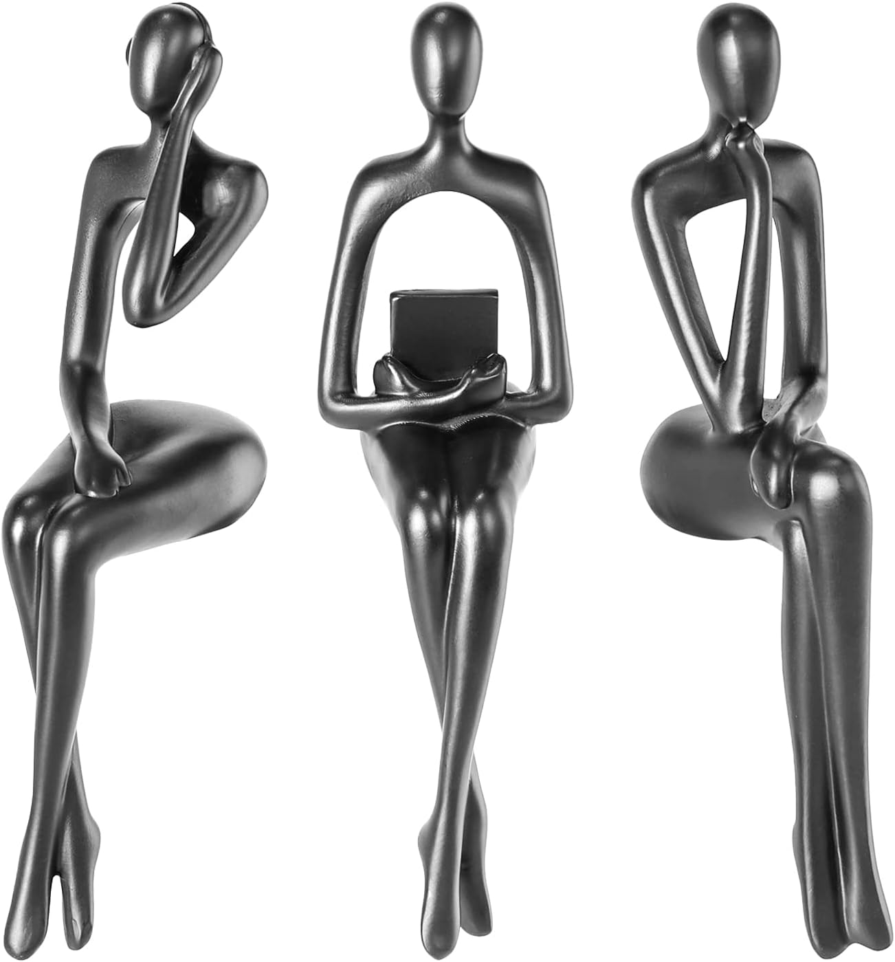 Estatua de Thinker – Escultura de arte abstracto, figuras coleccionables de resina dorada para el hogar, sala de estar, oficina, estante, gran idea